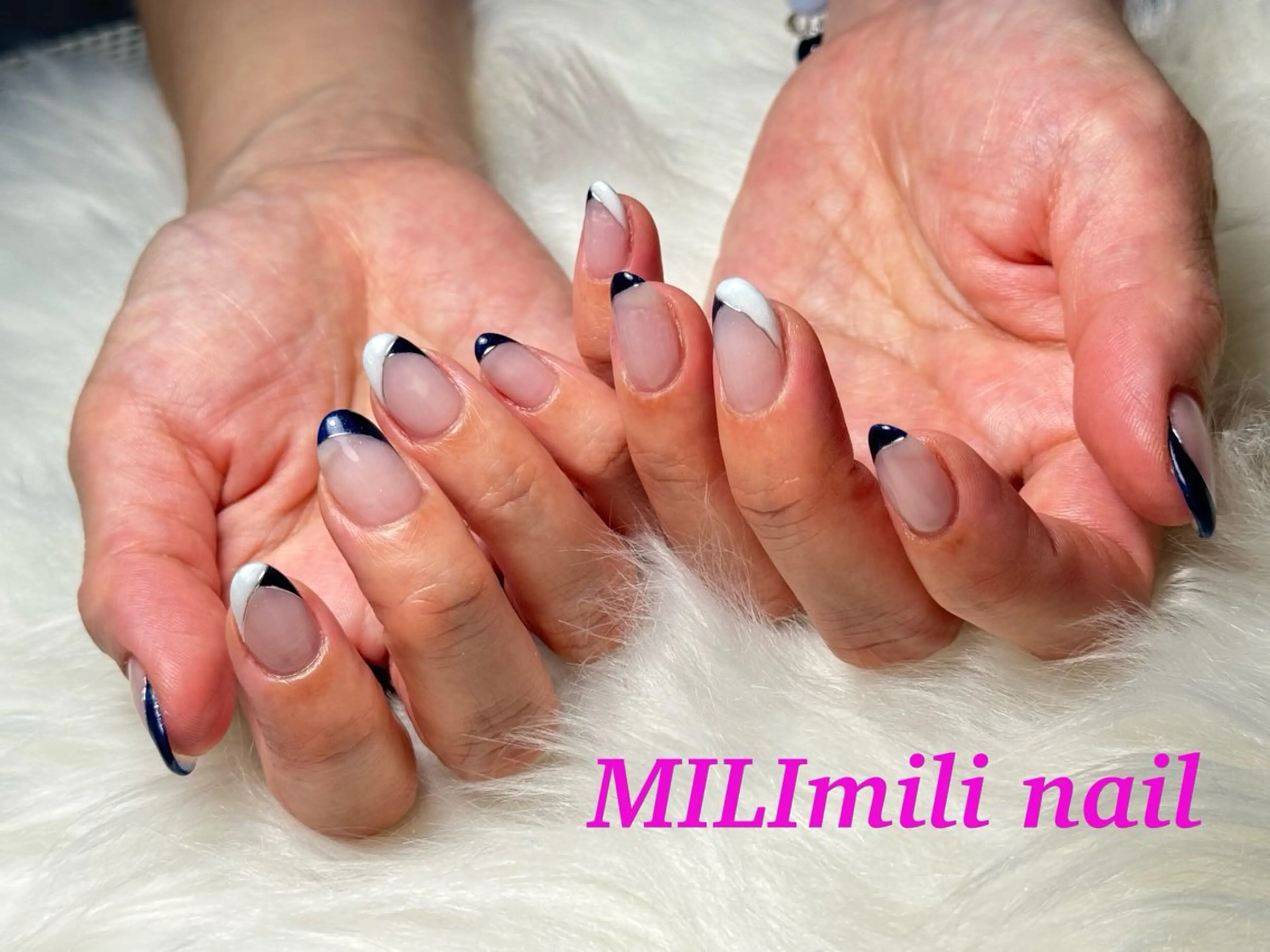 ネイル フットネイル フレンチネイル ジェルネイル グラデーション マグネットネイル MILImili nailのネイルデザイン