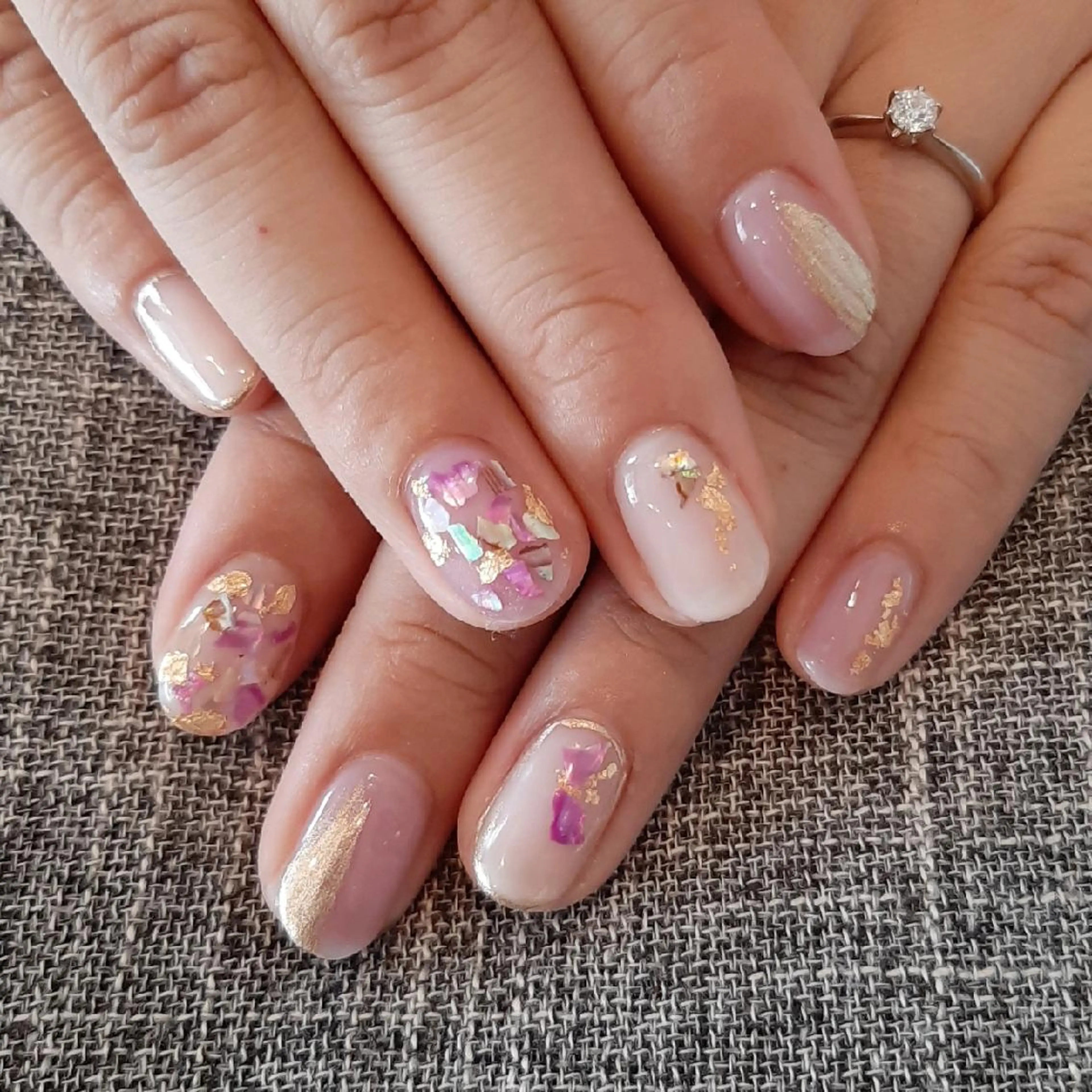 ネイル ニュアンスネイル ピンク ハンドネイル private salon mieのネイルデザイン