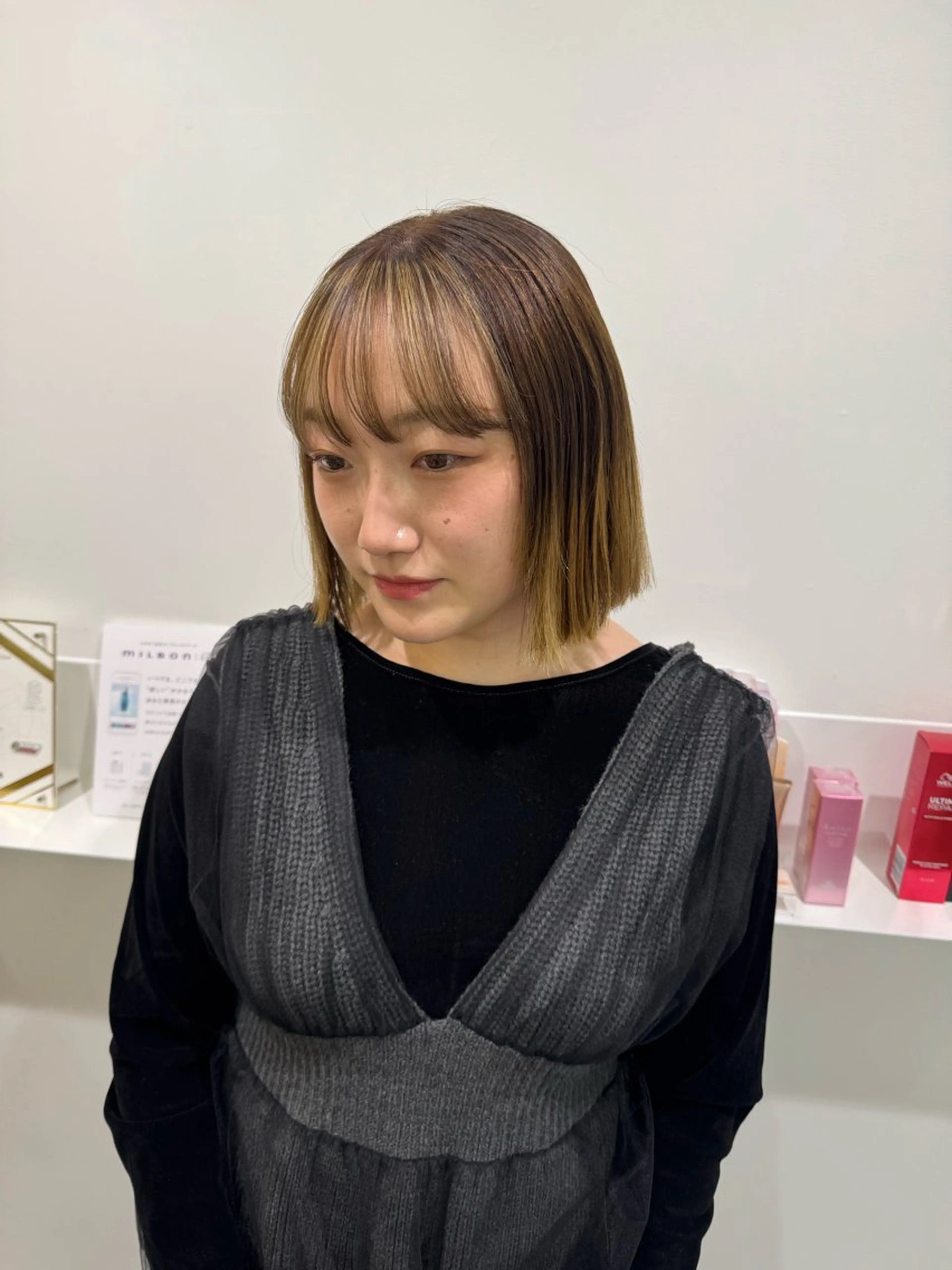 ミディアム ボブ Sea by LUVISM 万代店所属・モデル募集 /万代/松井茉里奈のヘアスタイル