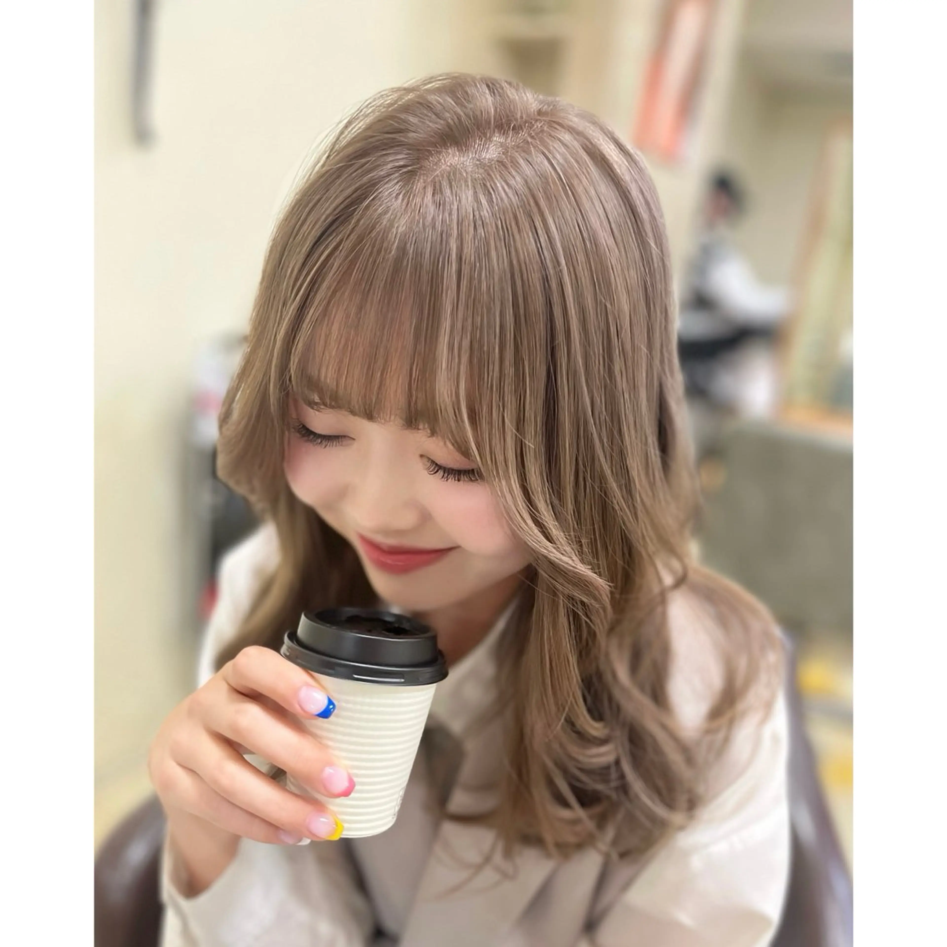 ケアブリーチカラー🤍（ブリーチ無しダブルカラーも可能です🙆‍♀️）艶々女髪に🩷の写真