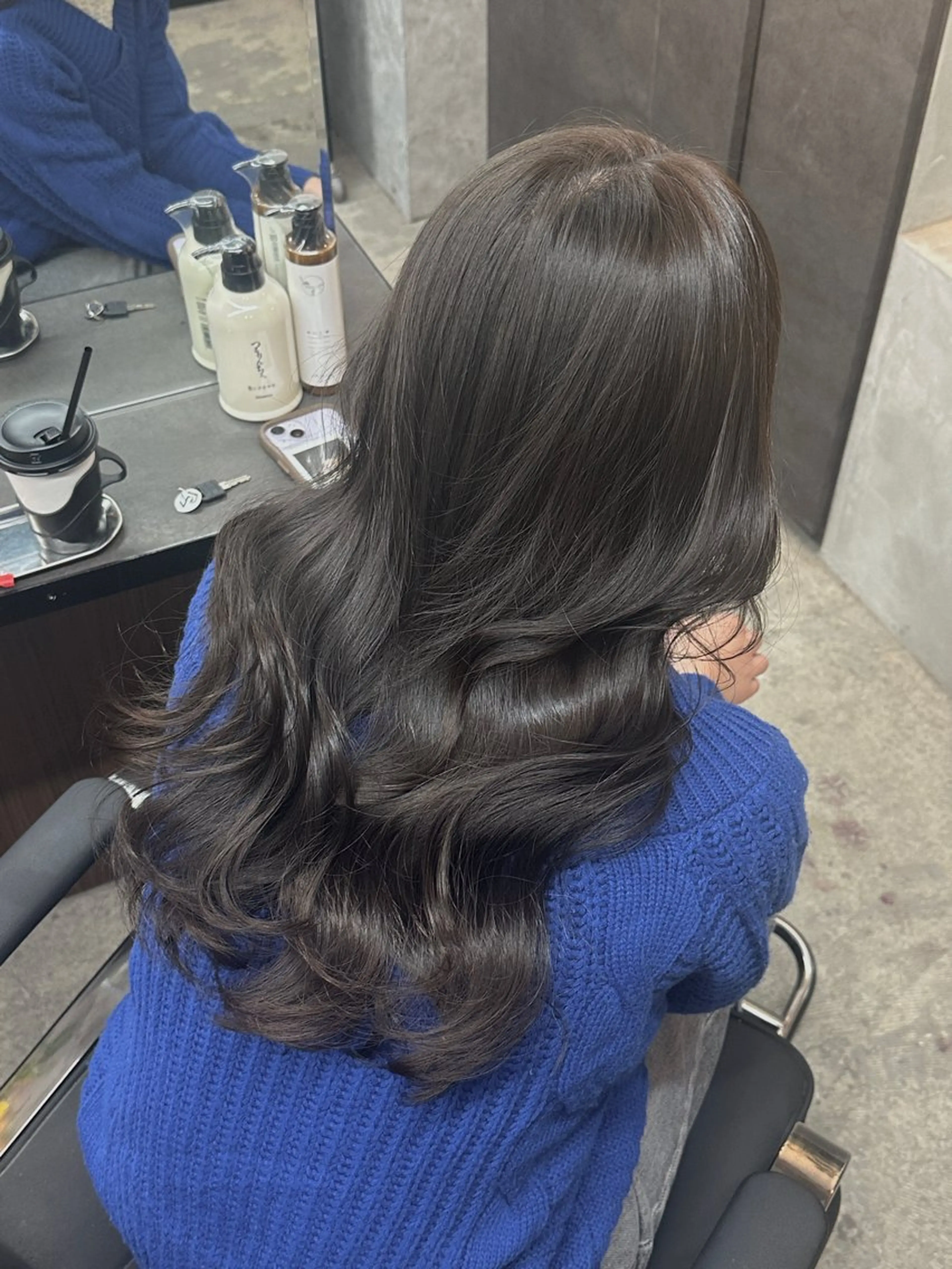 セミロング カラー グレージュ ヘアカラー トリートメント ブリーチなしWカラー 美髪/透明感/ユウゴのヘアスタイル