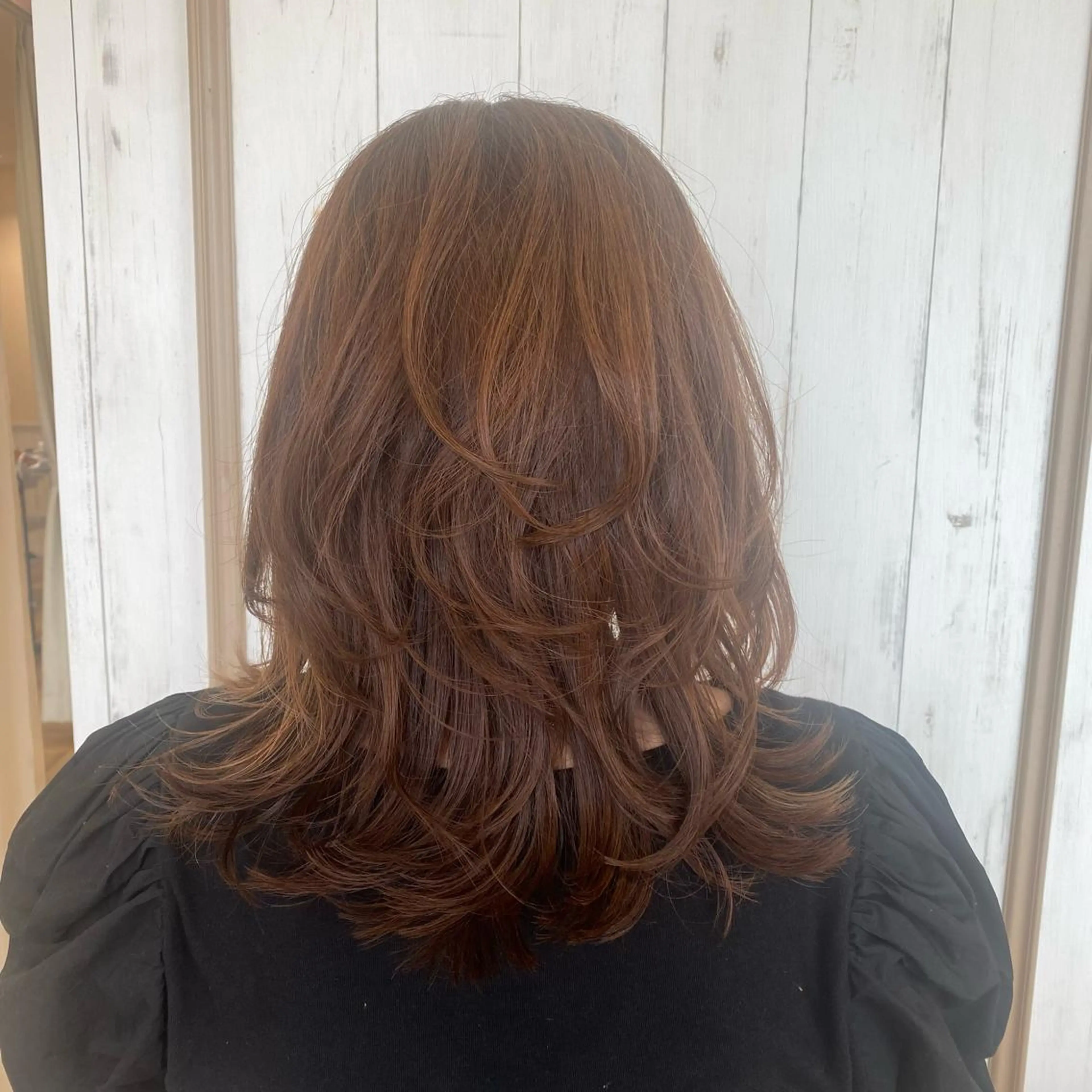 セミロング レイヤーカット ase.糸島店所属・UEDA AYAのヘアスタイル