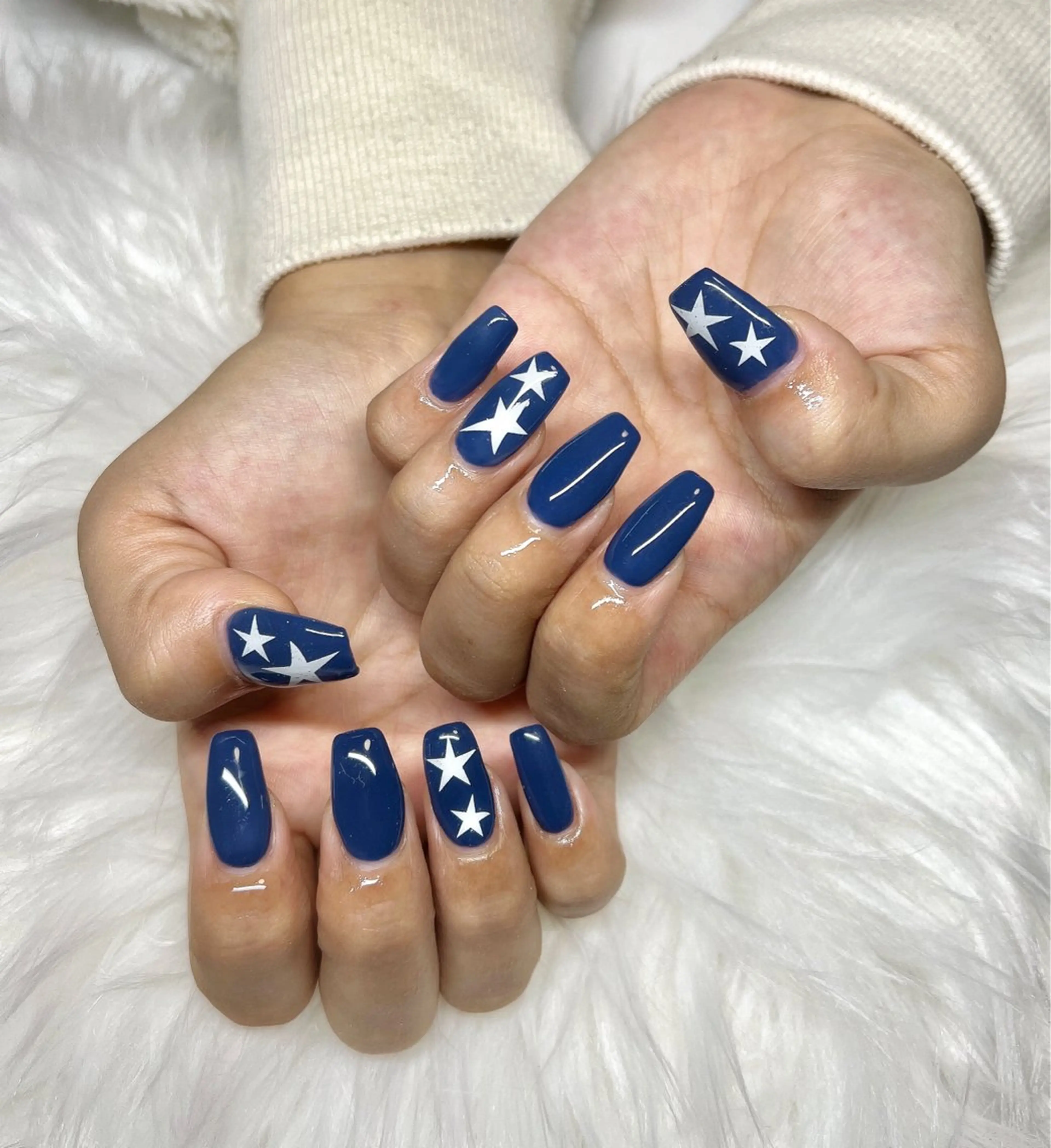 ネイル ブルー ハンドネイル CHARME 🤎〔RINA〕のネイルデザイン