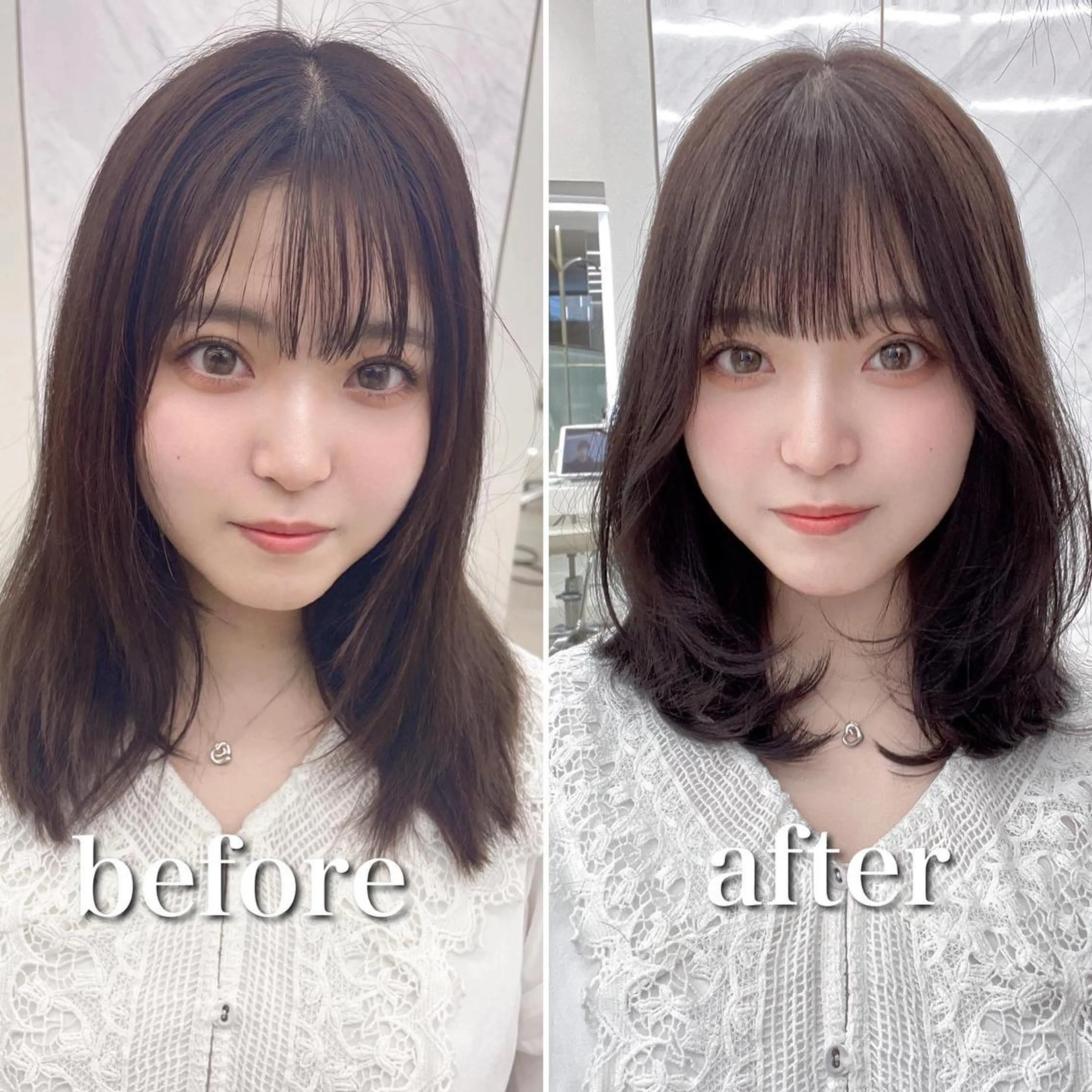 ミディアム カラー COA GINZA 空也/前髪/顔まわりのヘアスタイル