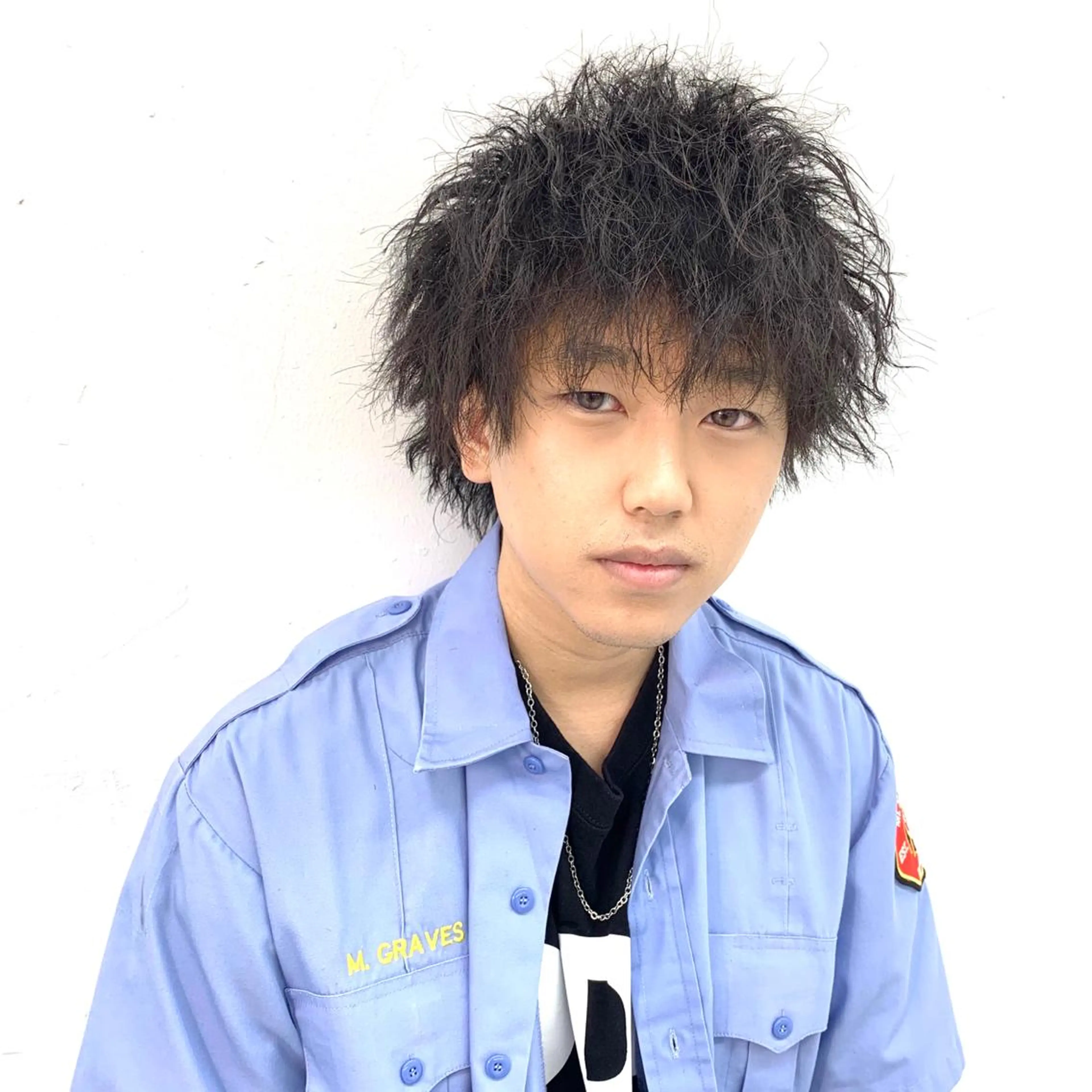 ミディアム パーマ メンズ 柏メンズカットパーマ NO.1タイチのヘアスタイル