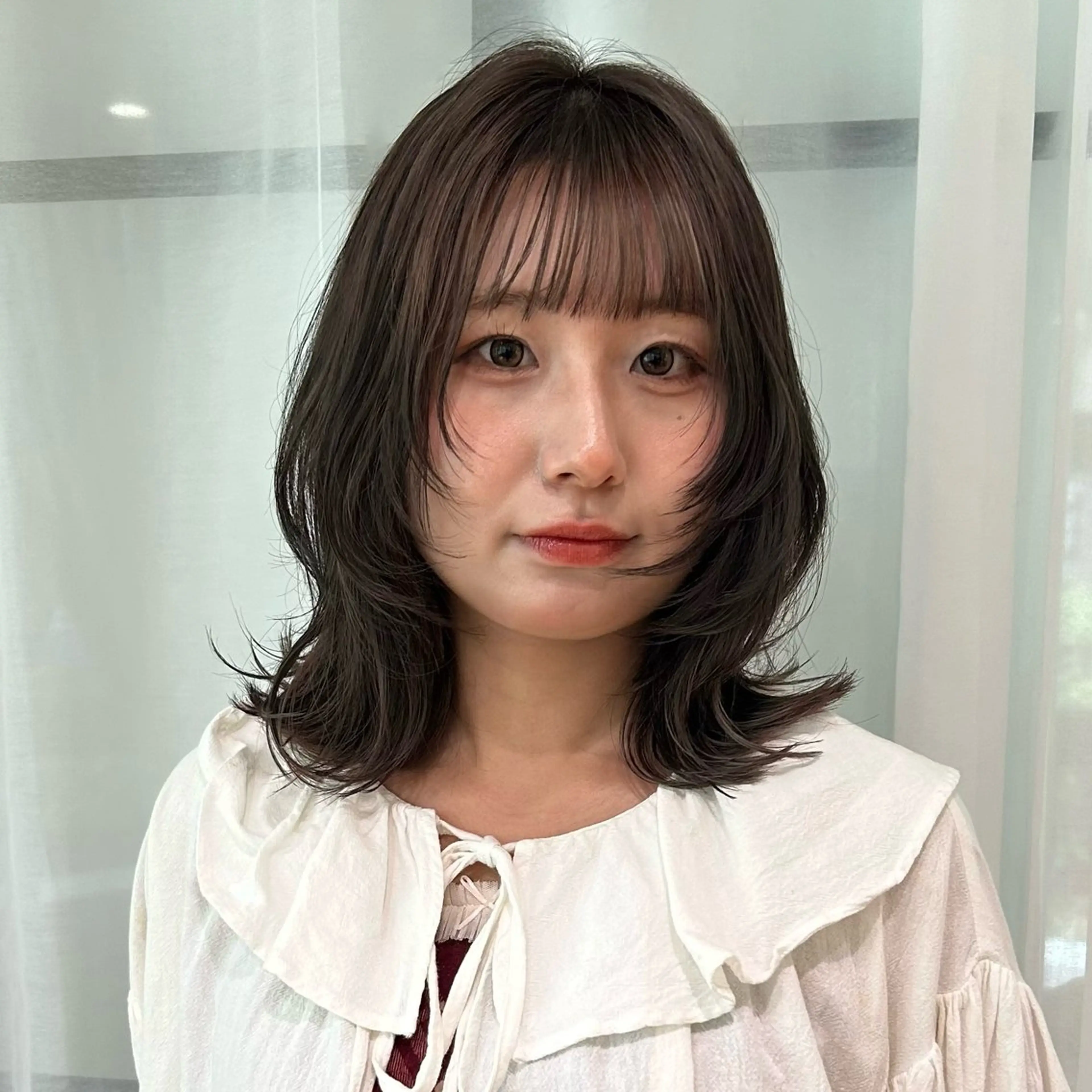 ミディアム レイヤーカット カット ヘアカラー ボブレイヤー/ ブリーチ/miyuuのヘアスタイル