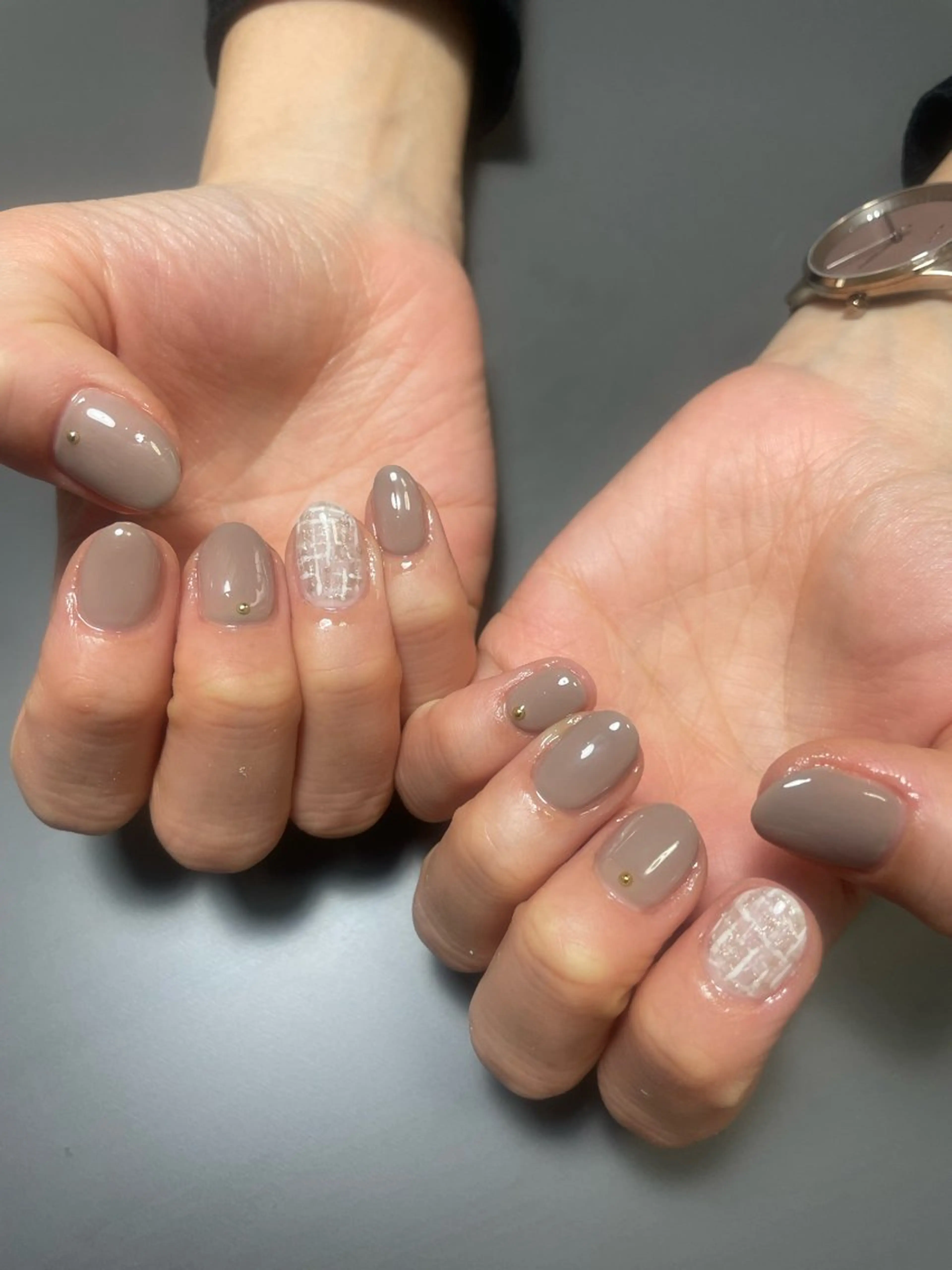 ネイル シンプルネイル ツイードネイル 永田 岬のネイルデザイン