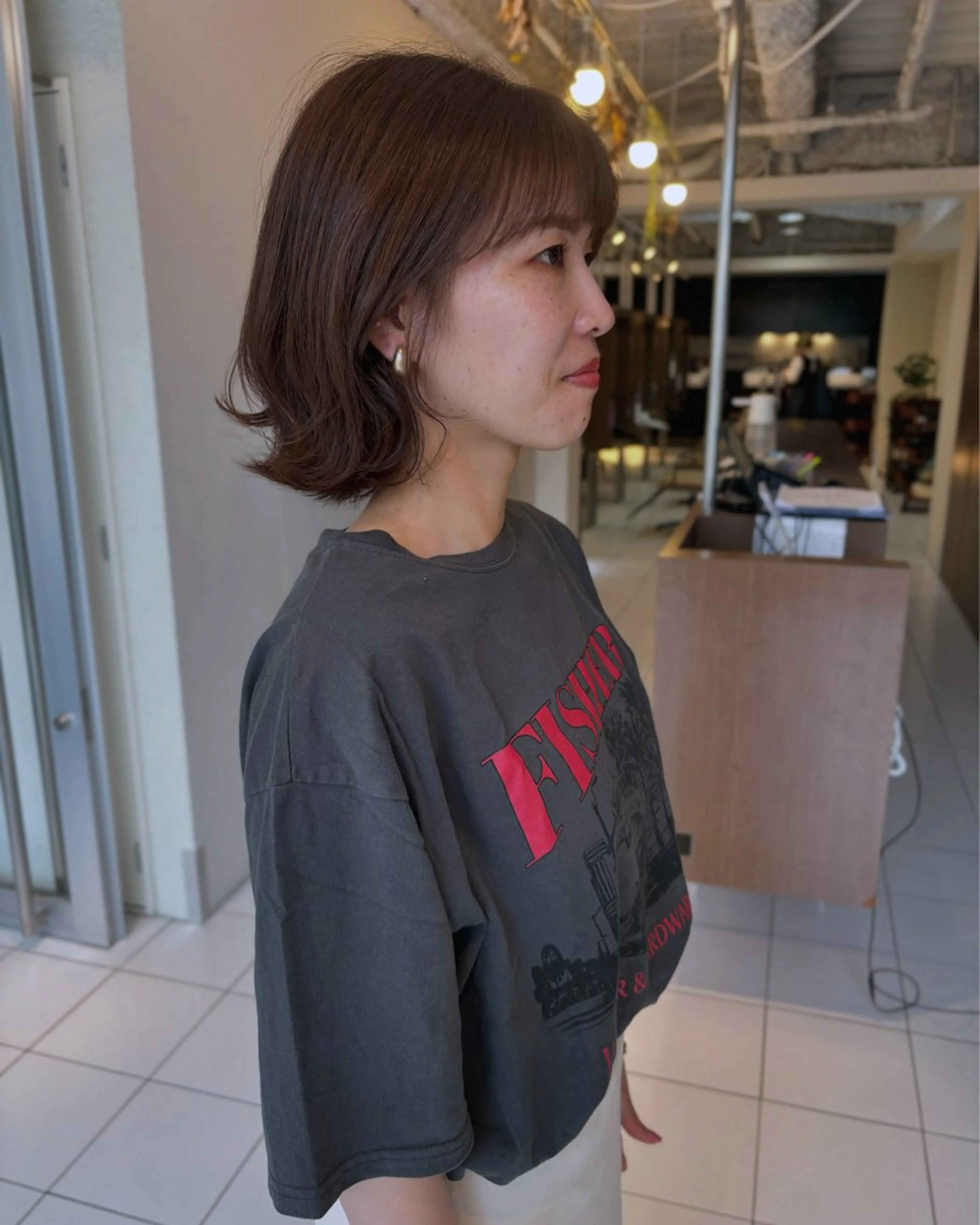 ミディアム カラー ブラウンカラー マロンブラウン ボブ 透明感カラー/ 寺田千雅子のヘアスタイル