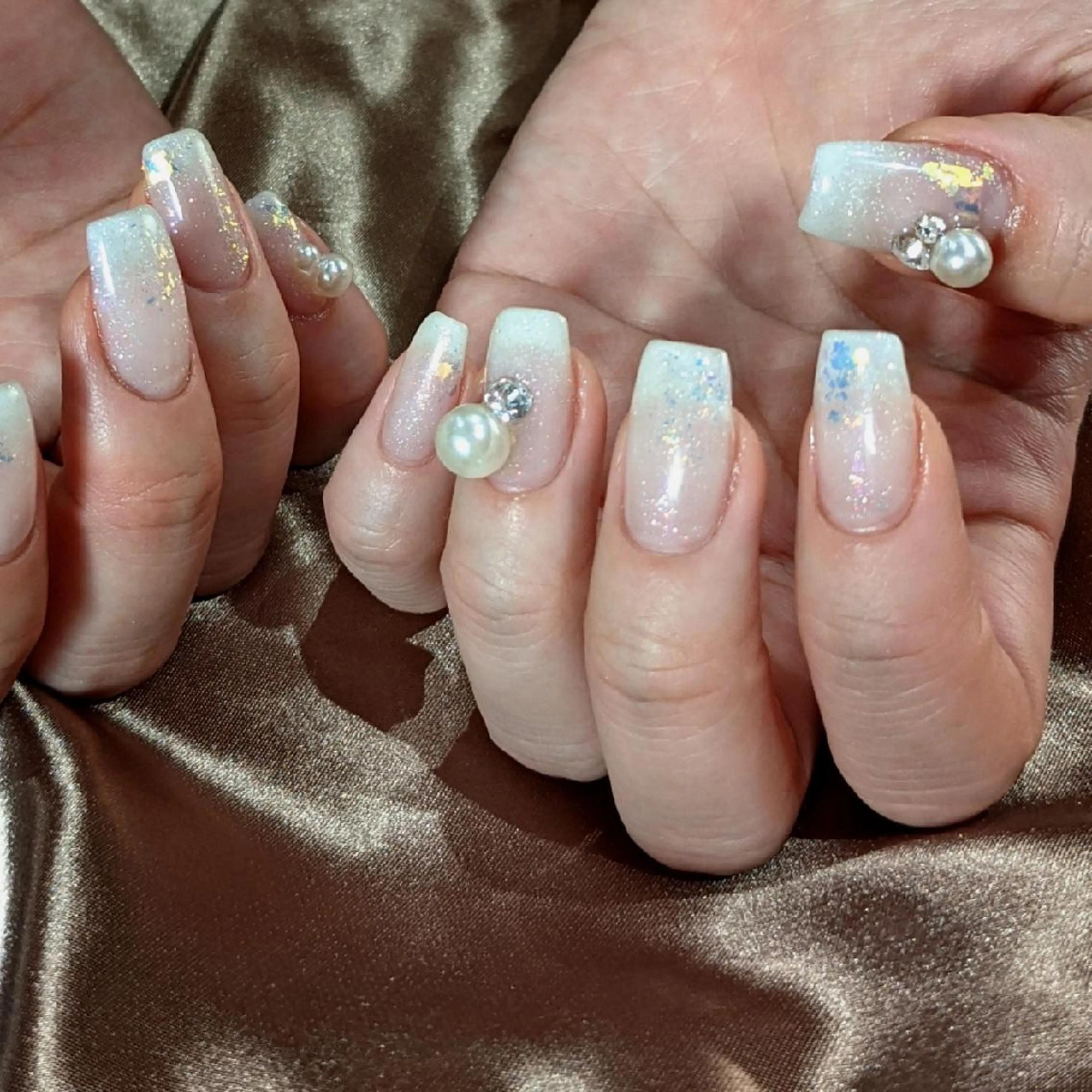 ネイル アートネイル オーロラネイル ジェルネイル ロングネイル ニュアンスネイル 2B__nails ニービー京都伏見区のネイルデザイン