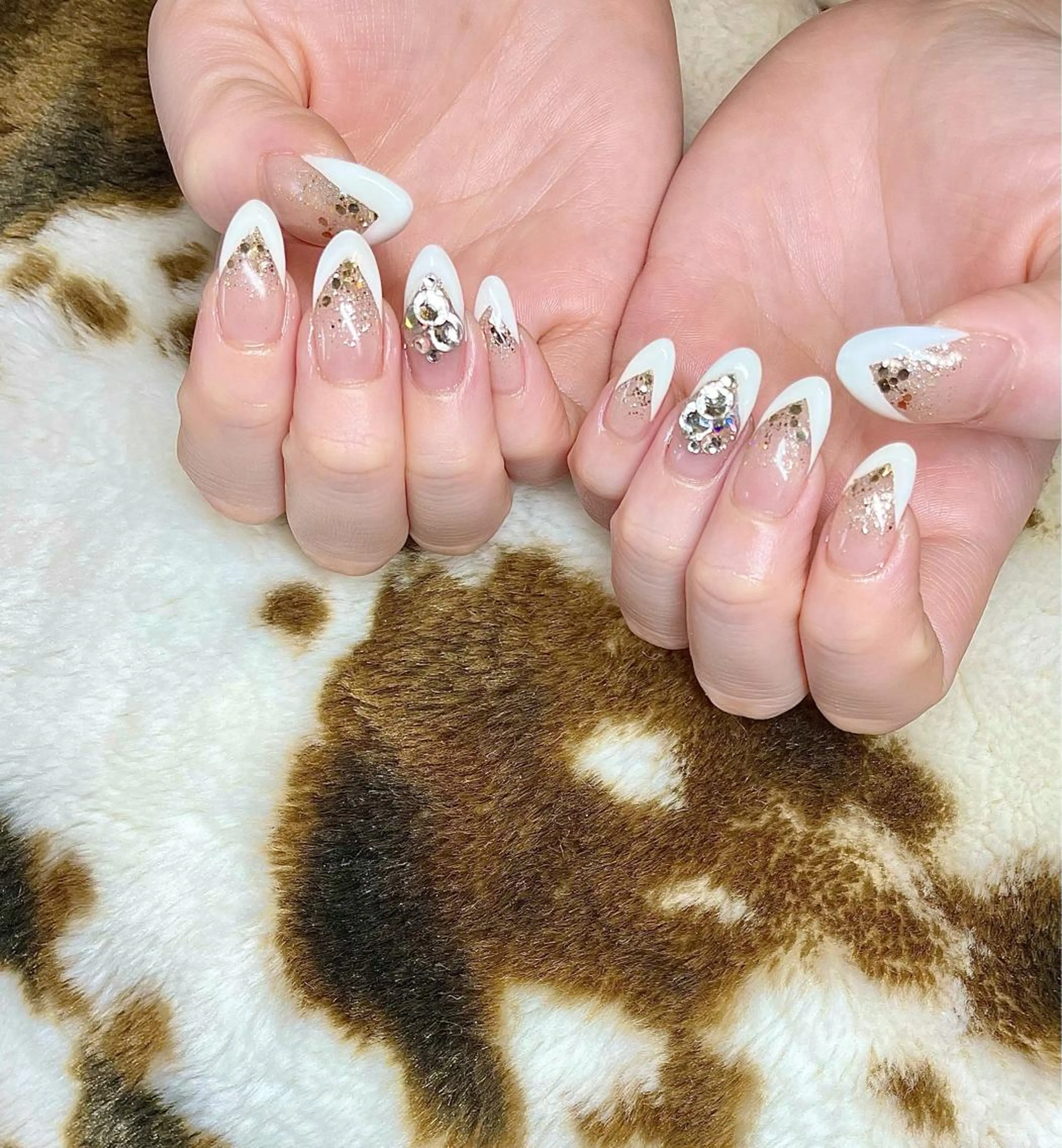 セミロング カラー パーマ ヘアアレンジ メンズ キッズ ネイル マツエク・マツパ フレンチネイル nail&eye Aoのマツエク・マツパデザイン