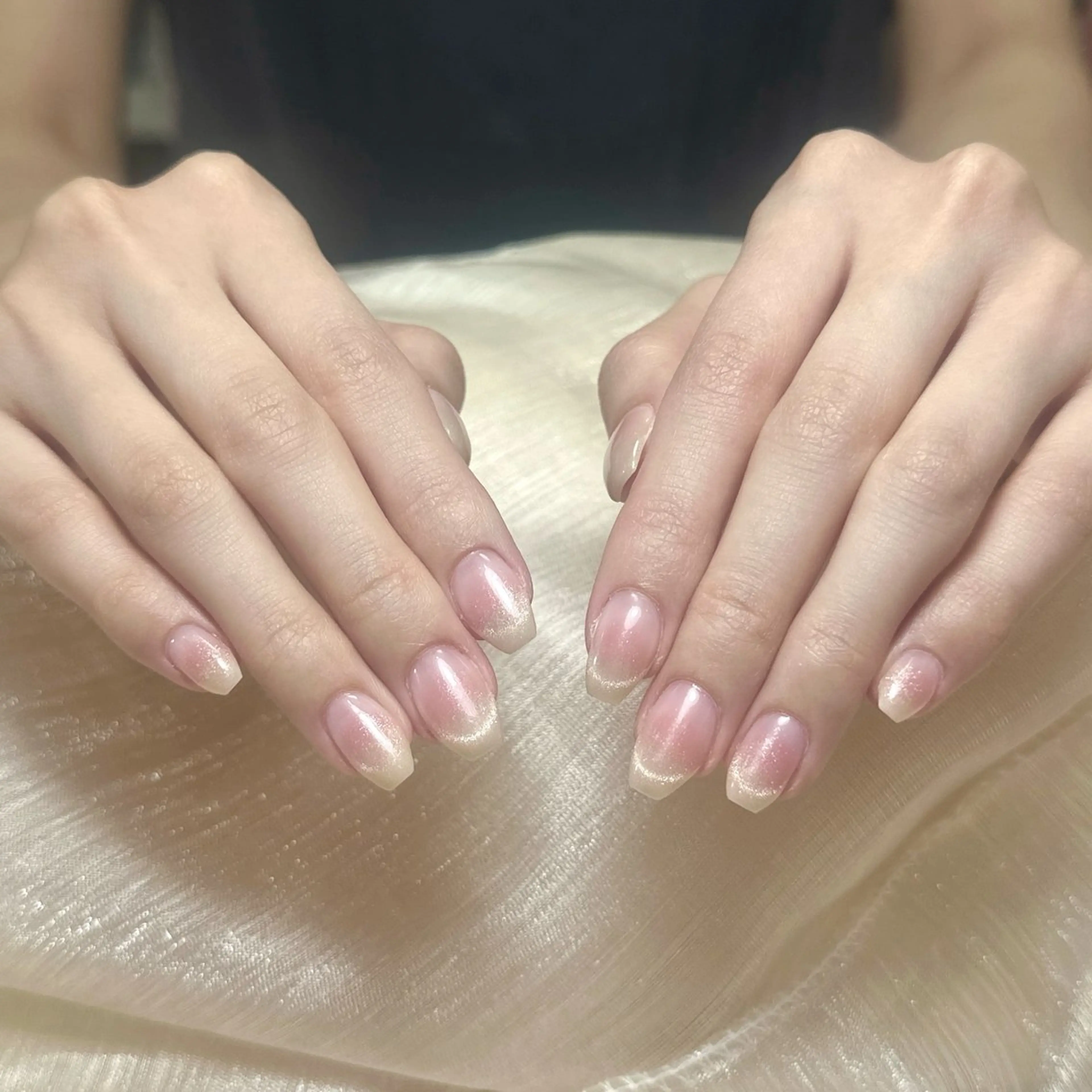 ネイル アートネイル オーロラネイル チークネイル フレンチネイル ガラスフレンチ 🎀セ リ🎀のネイルデザイン