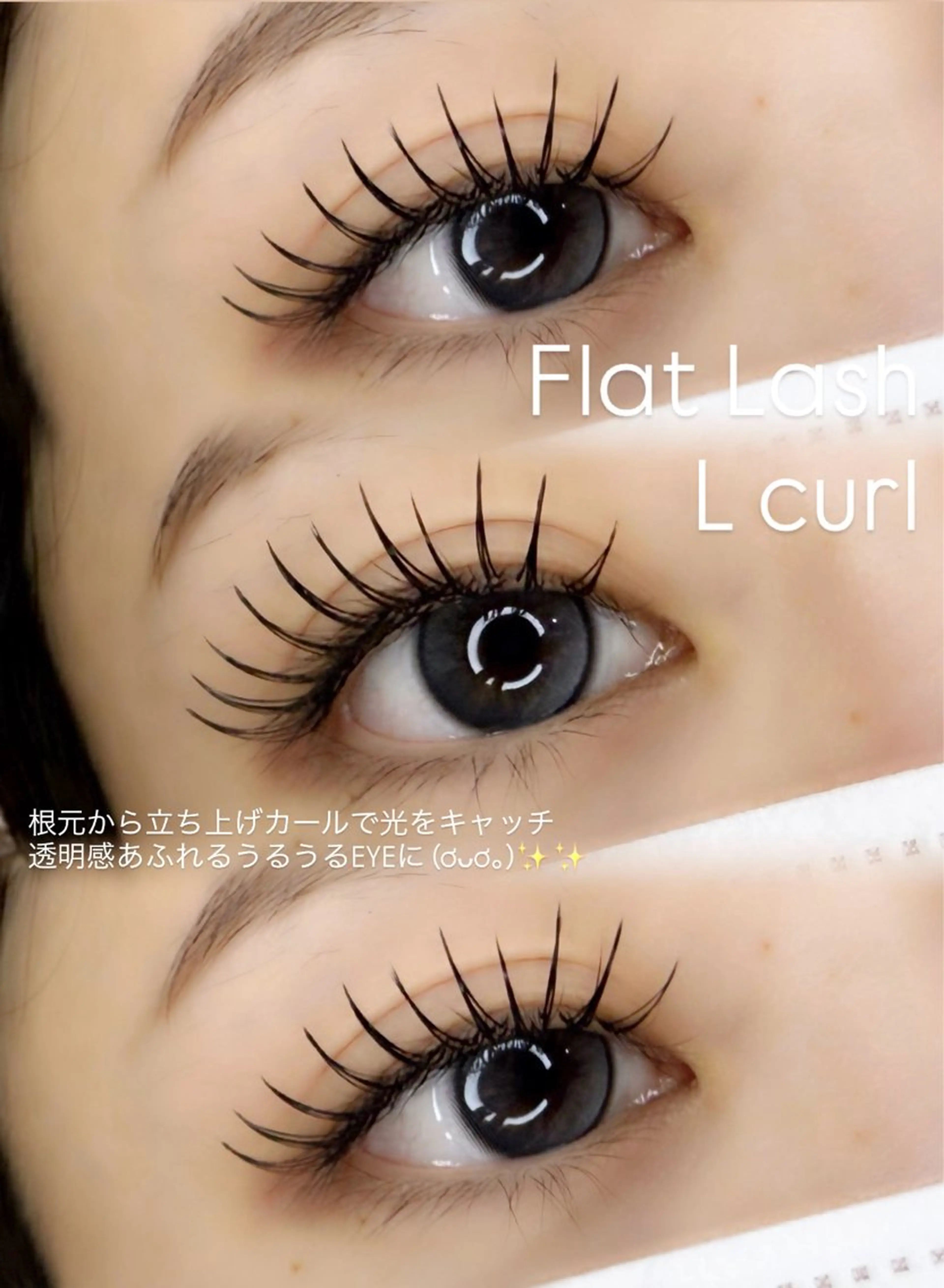 🌟フラットラッシュLカール120本/束感仕上げ/オフ込みの写真