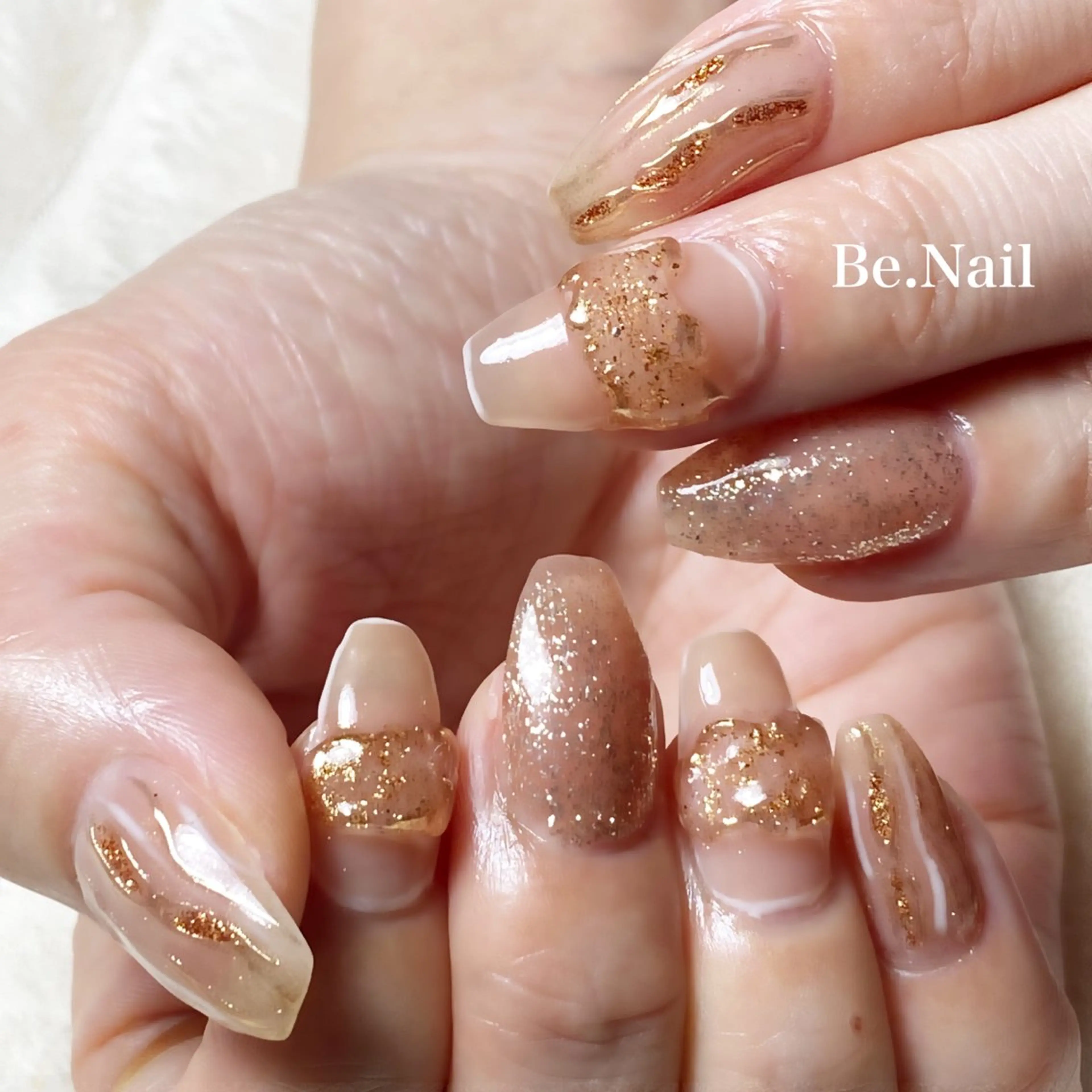 ネイル ジェルネイル ミラーネイル ニュアンスネイル 夏ネイル Be. Nailのネイルデザイン
