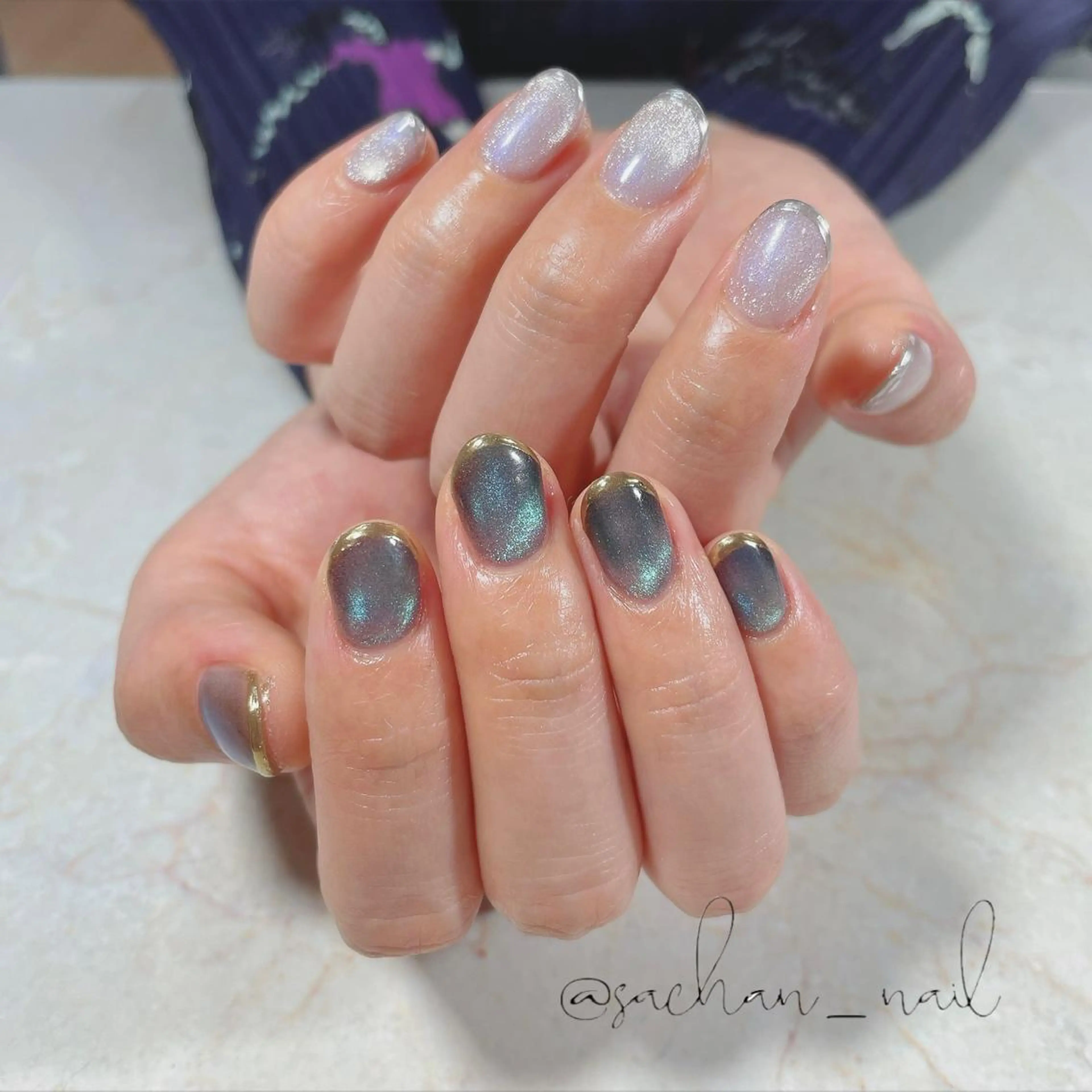 ネイル ジェルネイル マグネットネイル ハンドネイル Sukegawa Satsukiのネイルデザイン