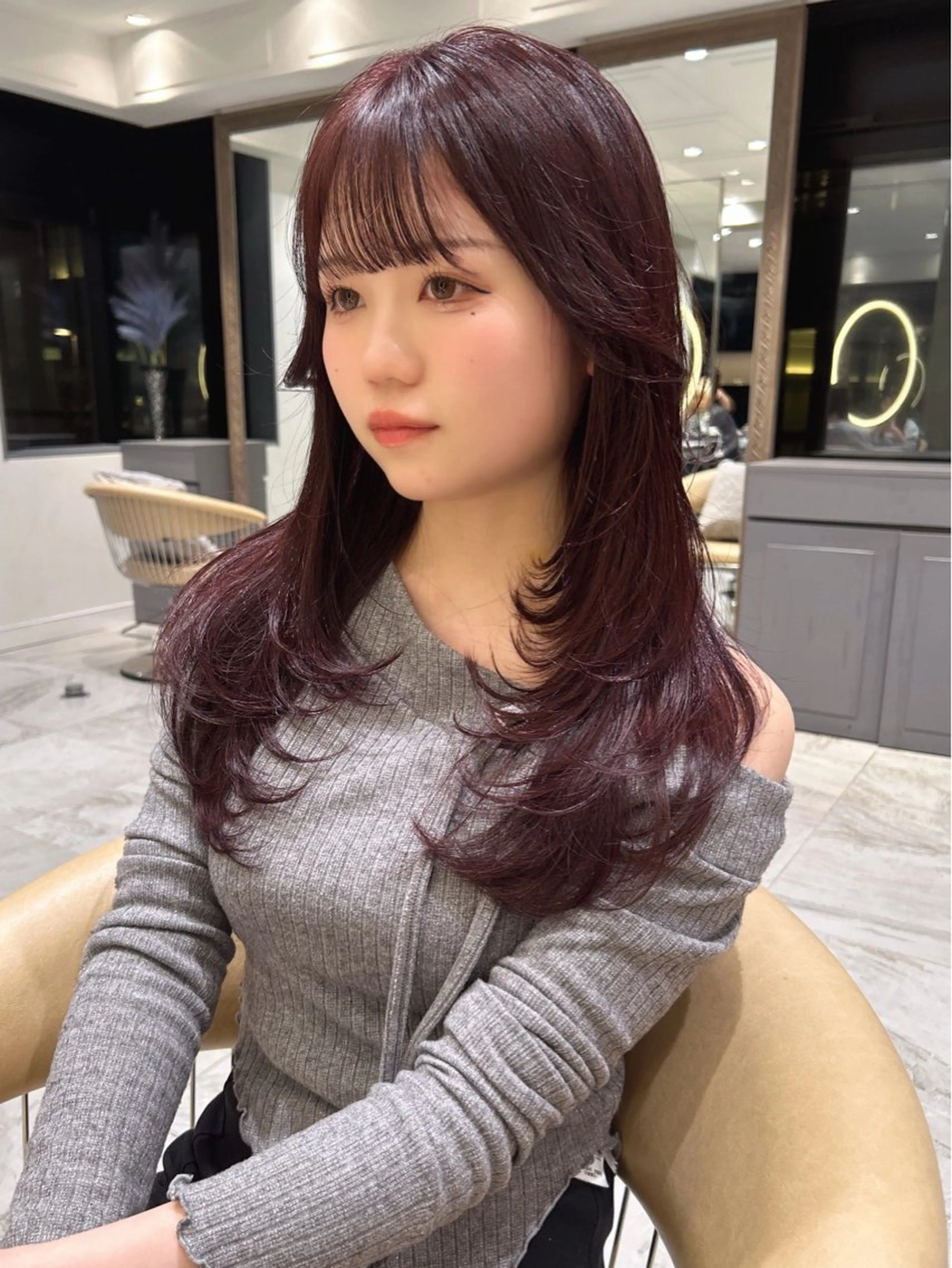 ロング カラー ラベンダーカラー ピンクカラー 韓国風ヘア レイヤーカット カット ヘアカラー 🥇KEN /レイヤー/艶カラーのヘアスタイル