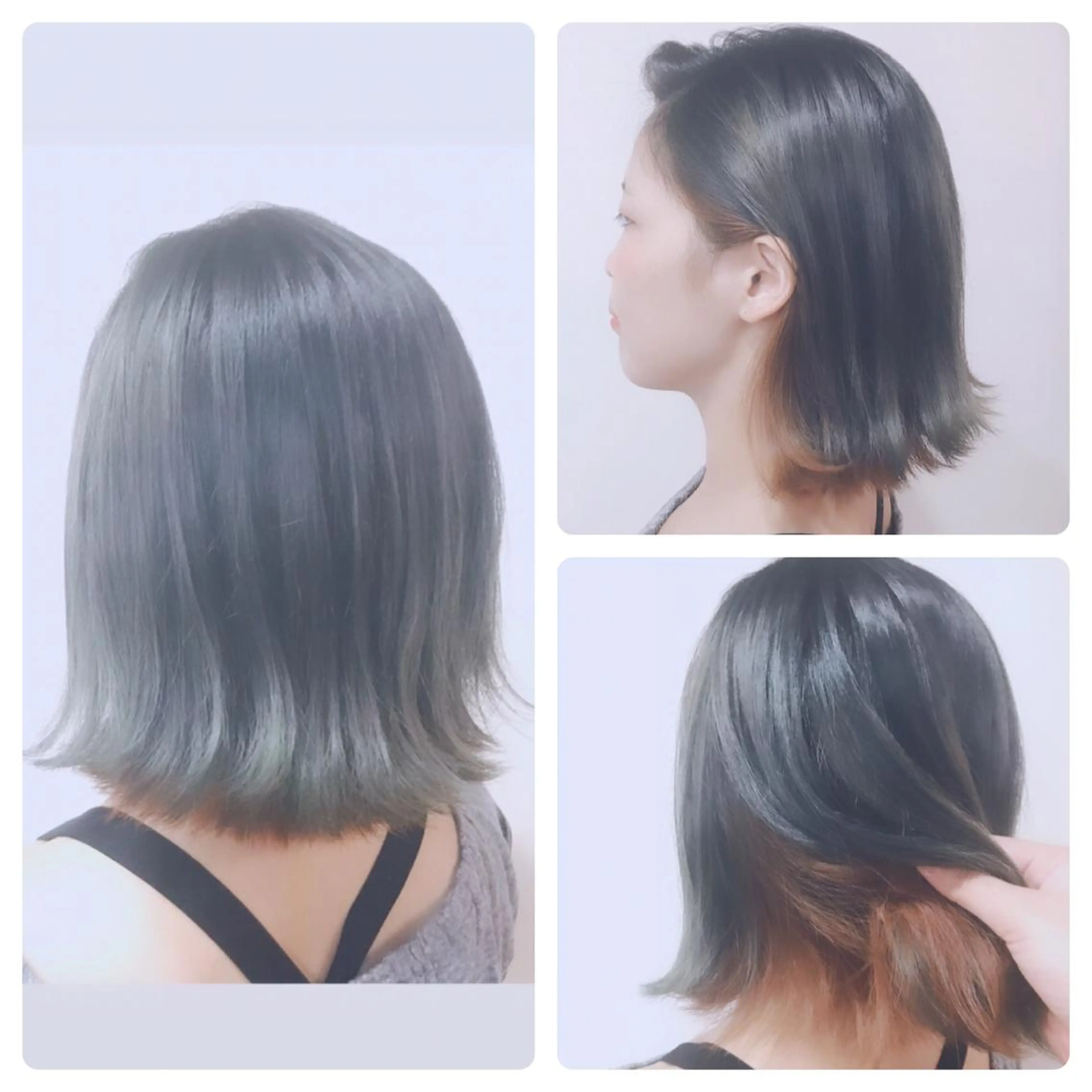 ショート カラー ヘアアレンジ グレージュ オレンジ アイラッシュ/美容室 個室/瀬戸 一菜のヘアスタイル