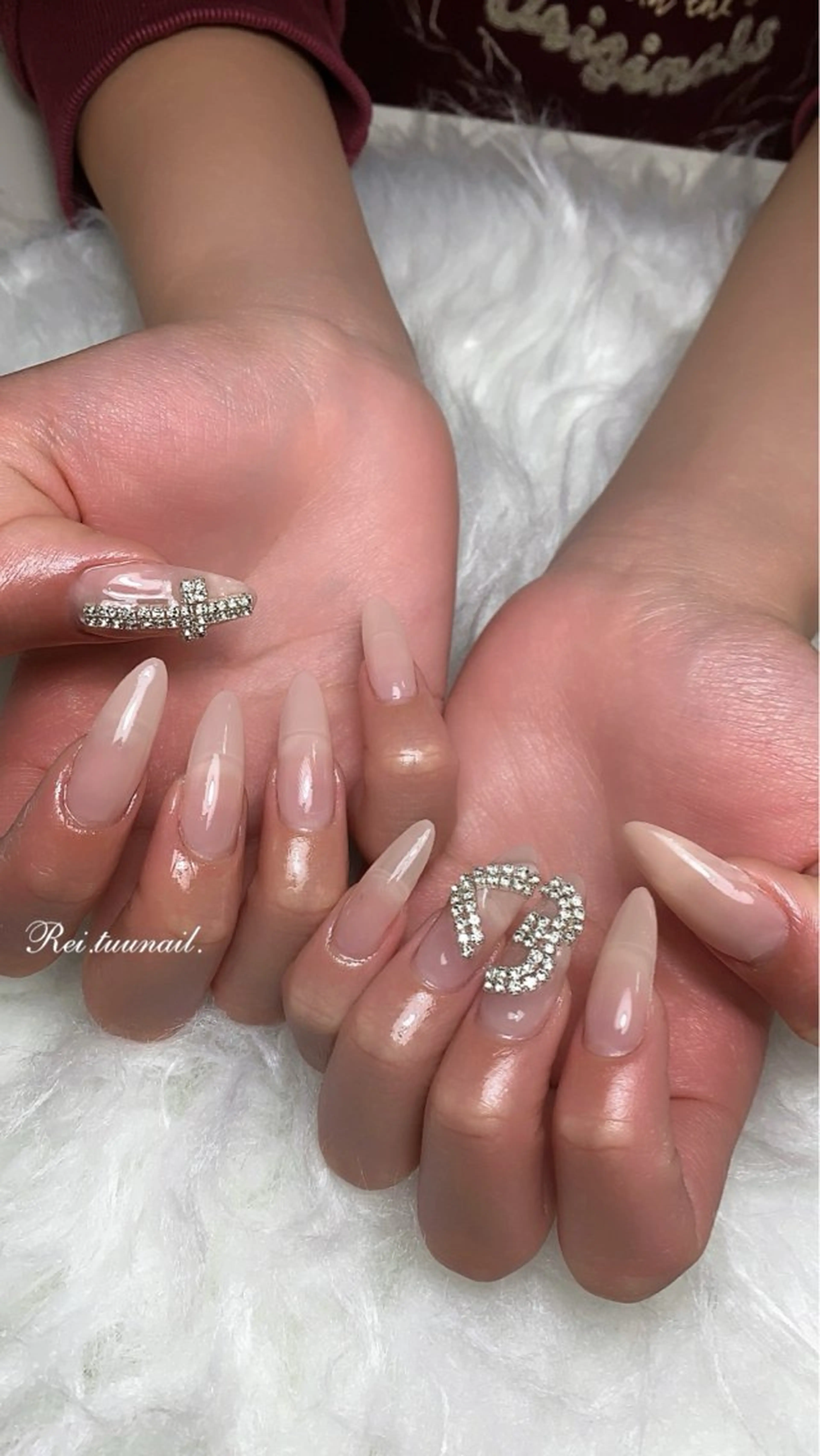 ネイル チークネイル フラッシュネイル フットネイル フレンチネイル ガラスフレンチ Nailsalon / Rei.tuuのネイルデザイン