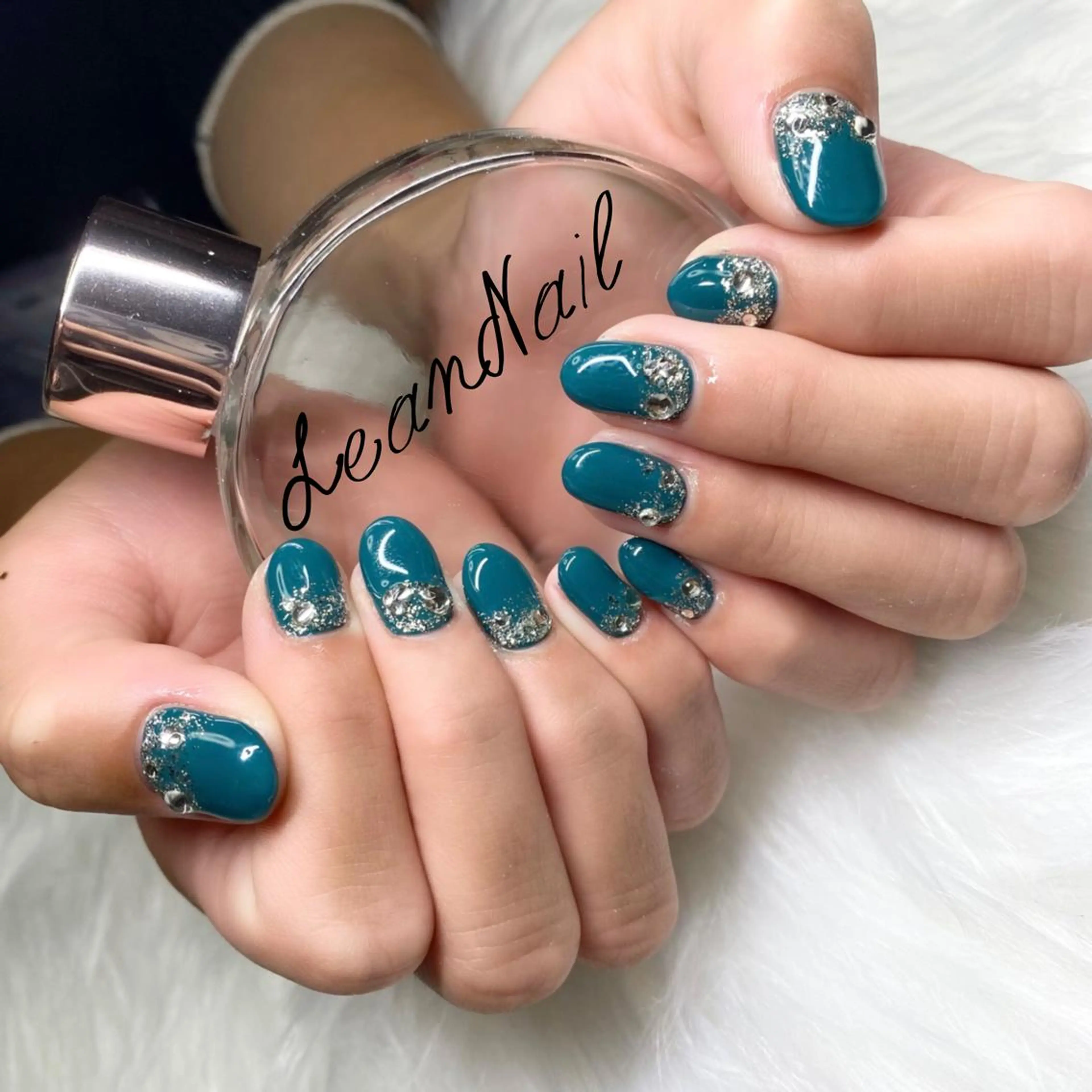 ネイル ラメ(グリッター) ストーンネイル ハンドネイル Lean Nail所属・Lean Nail ayuのネイルデザイン