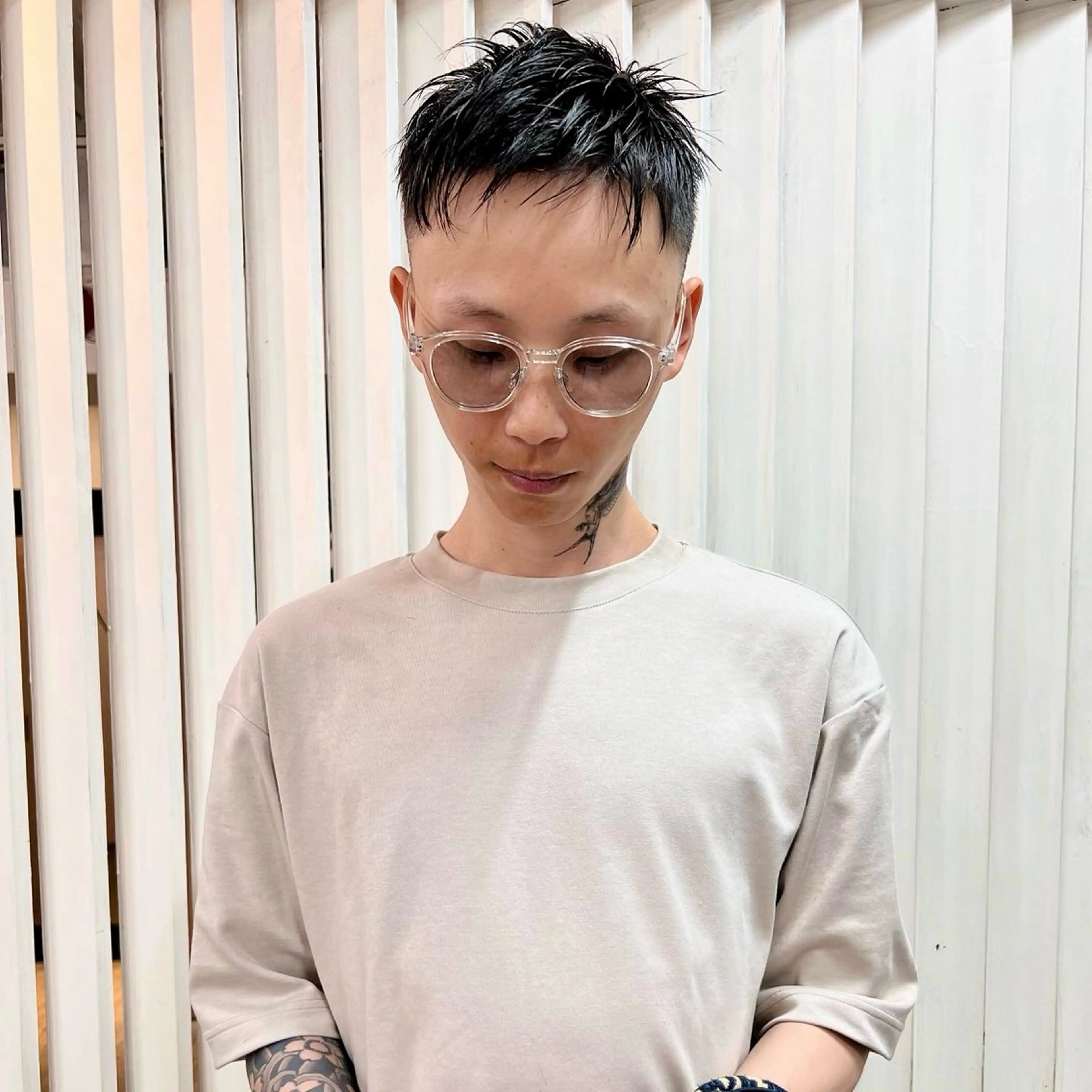 ショート メンズ アップバング メンズ就活ヘア メンズパーマ メンズショート スパイキーショート カット ヘアセット 【池袋/スパイキー ショート】ⓝⓘⓜⓤのヘアスタイル