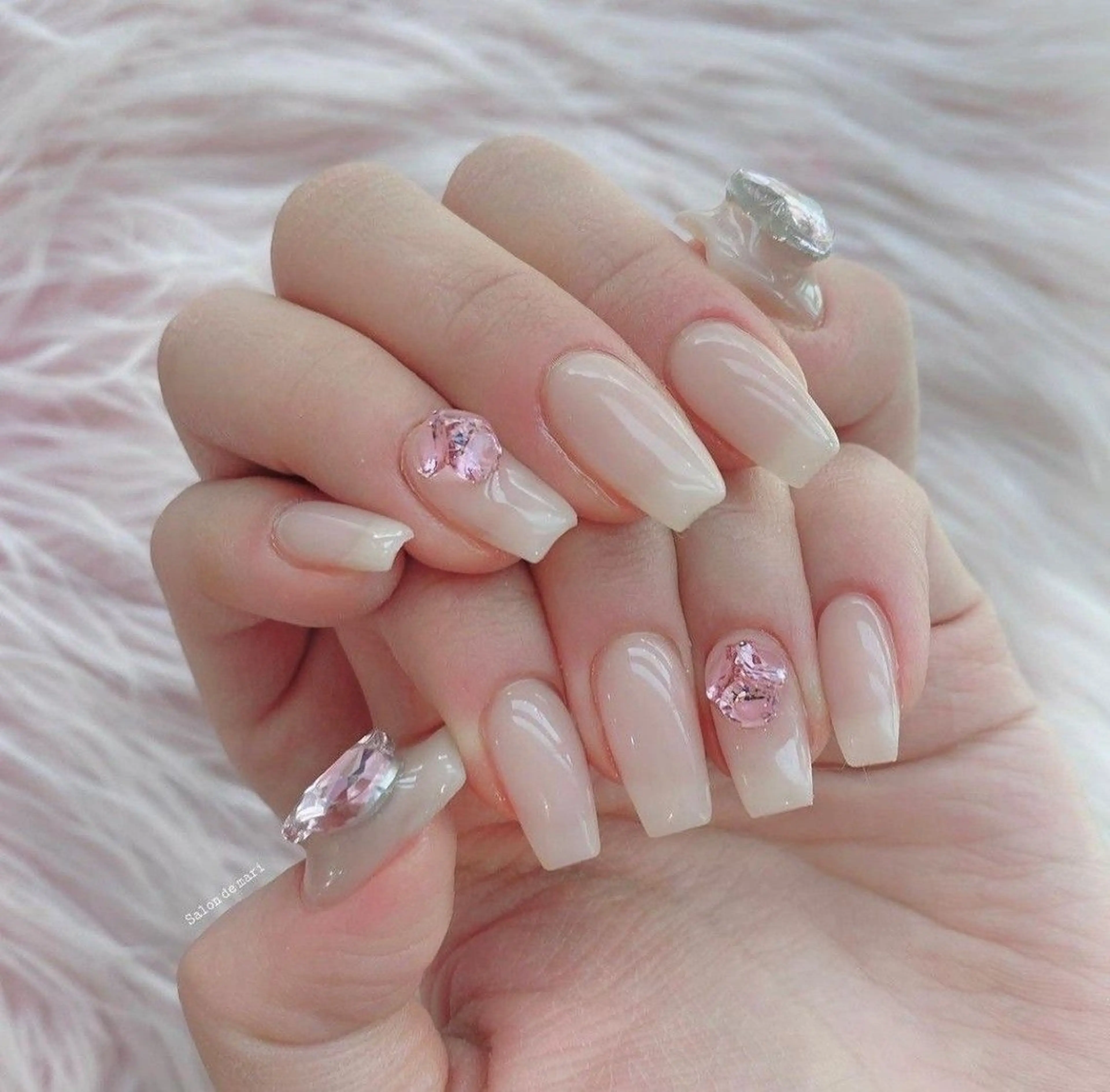 ネイル マグネットネイル ミラーネイル 冬ネイル Lee Nailsのネイルデザイン