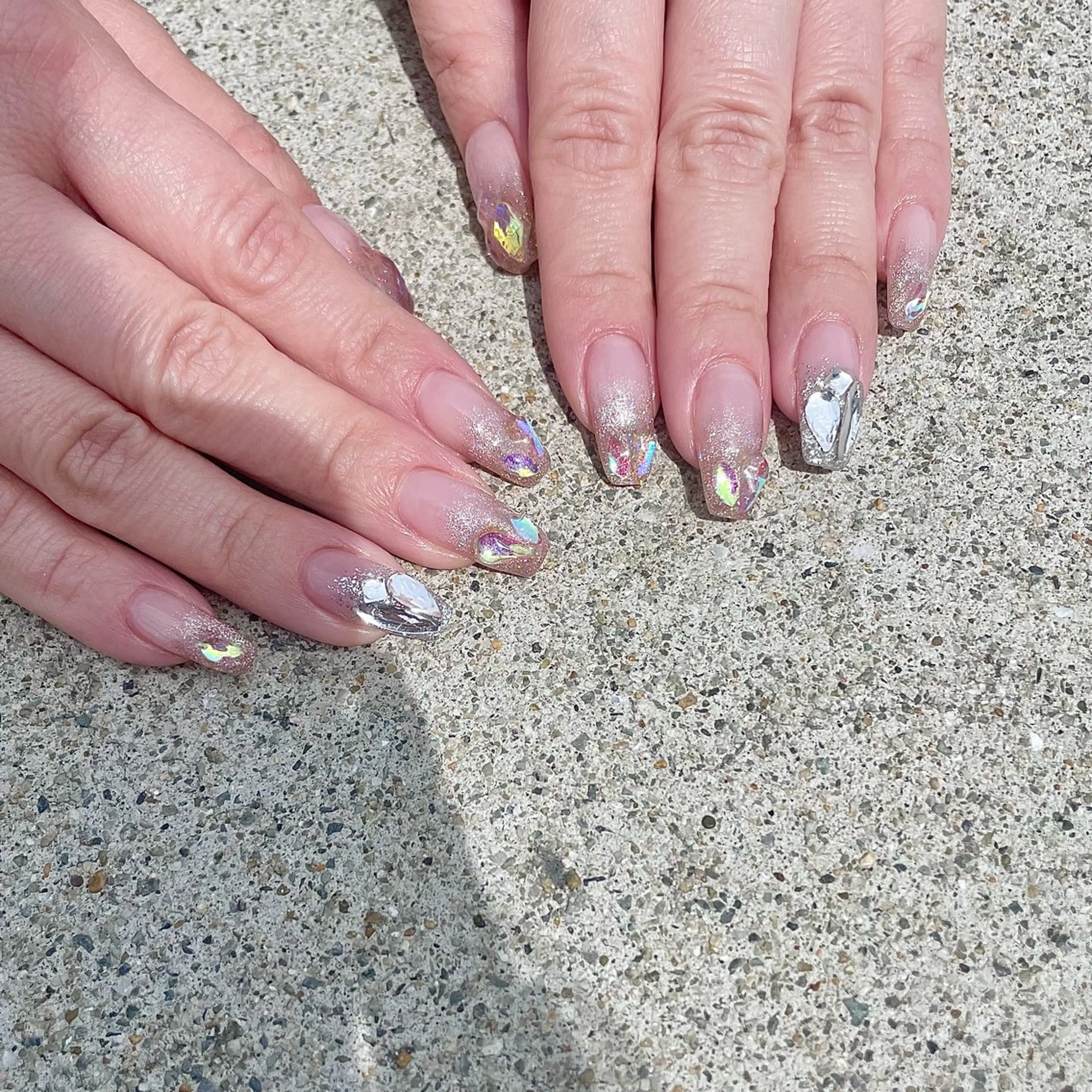 ネイル フラッシュネイル フレンチネイル 氷ネイル・うるうるネイル キラキラネイル 韓国ネイル ハンドネイル upala Mayukoのネイルデザイン