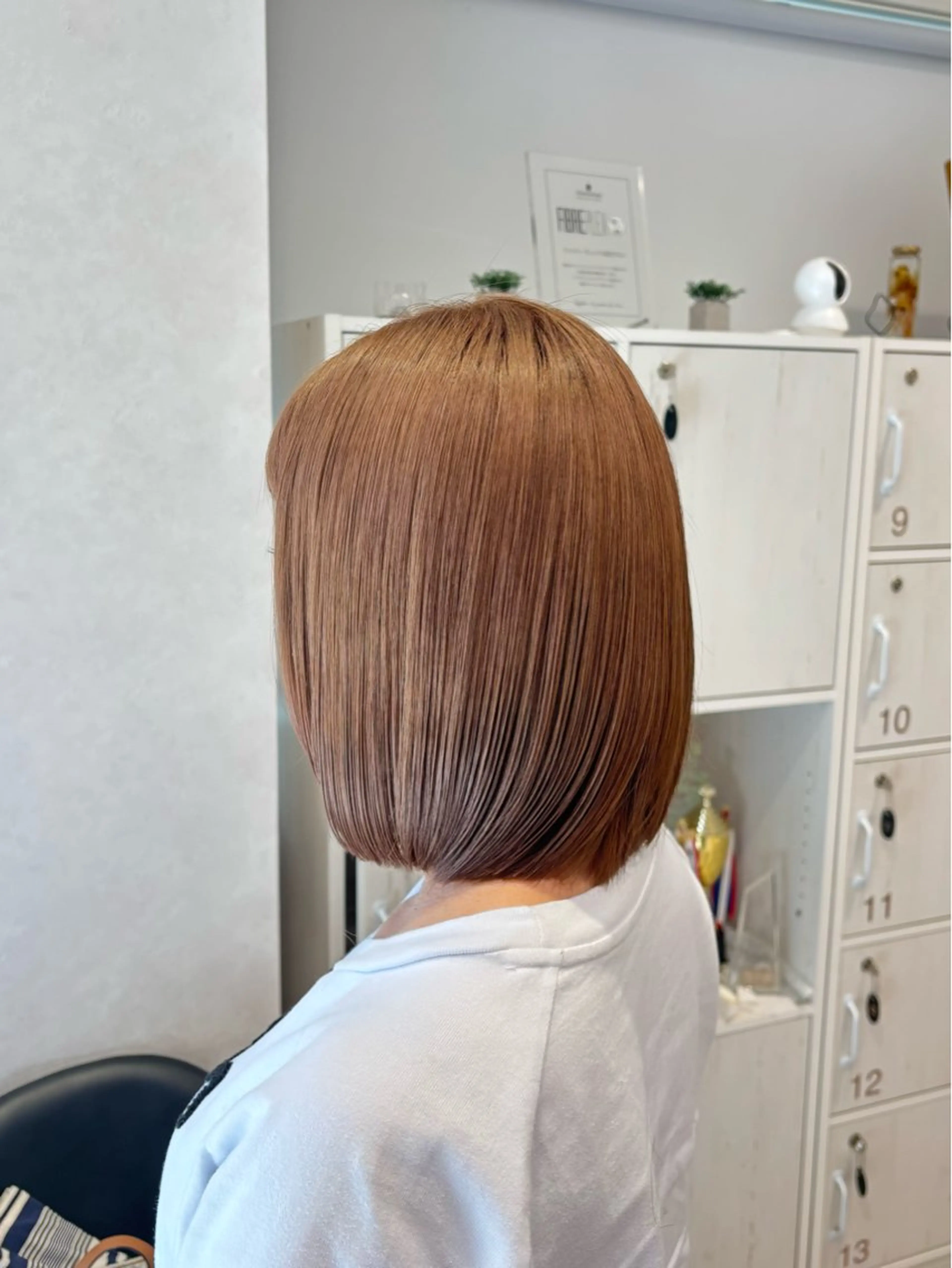 ミディアム カラー ヘアカラー トリートメント 透明感カラー/ 縮毛矯正/山田梨央のヘアスタイル