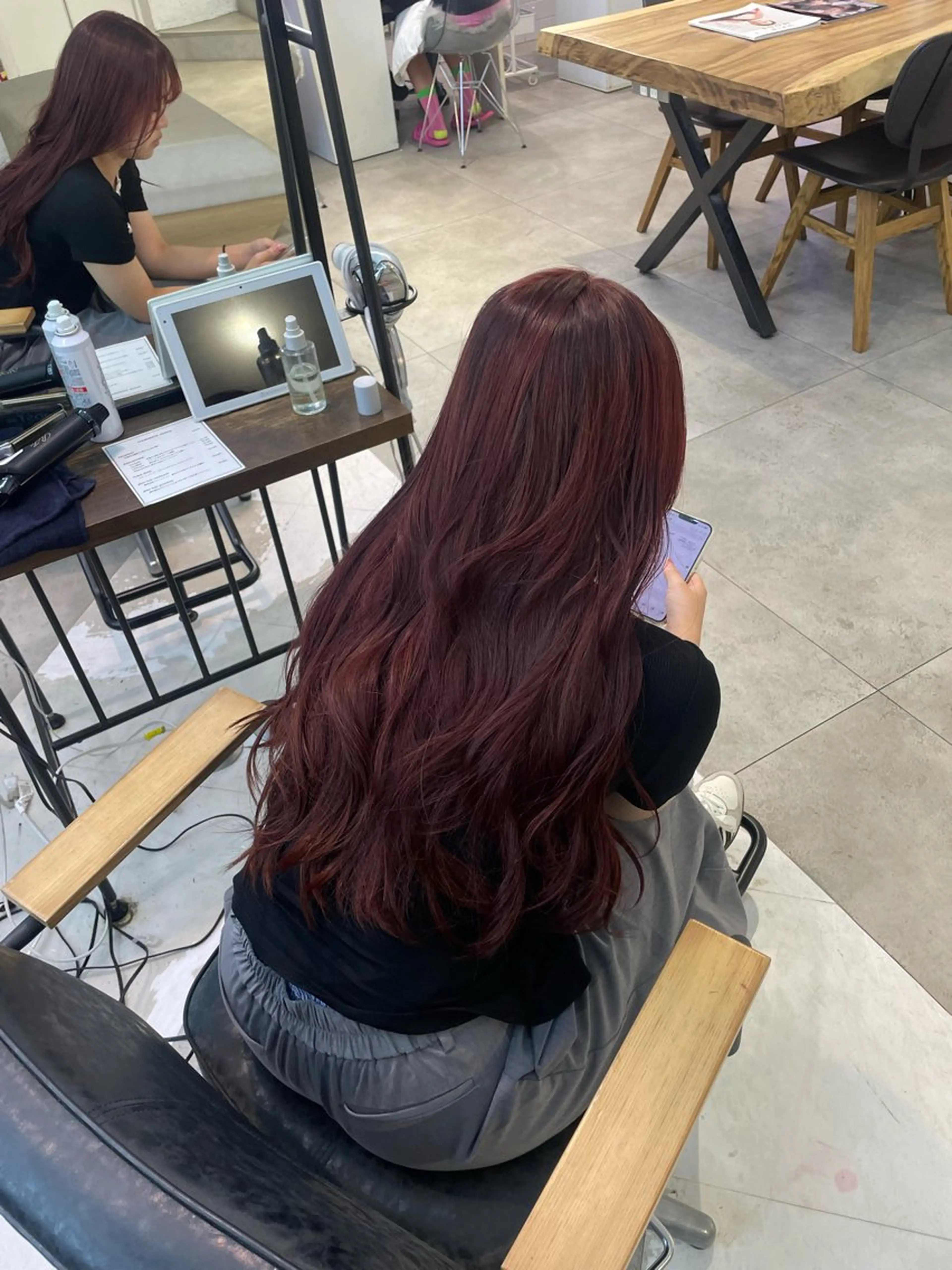 カラー レッドカラー ヘアカラー 韓国ヘア/ネイル kanako🤍🫧のヘアスタイル