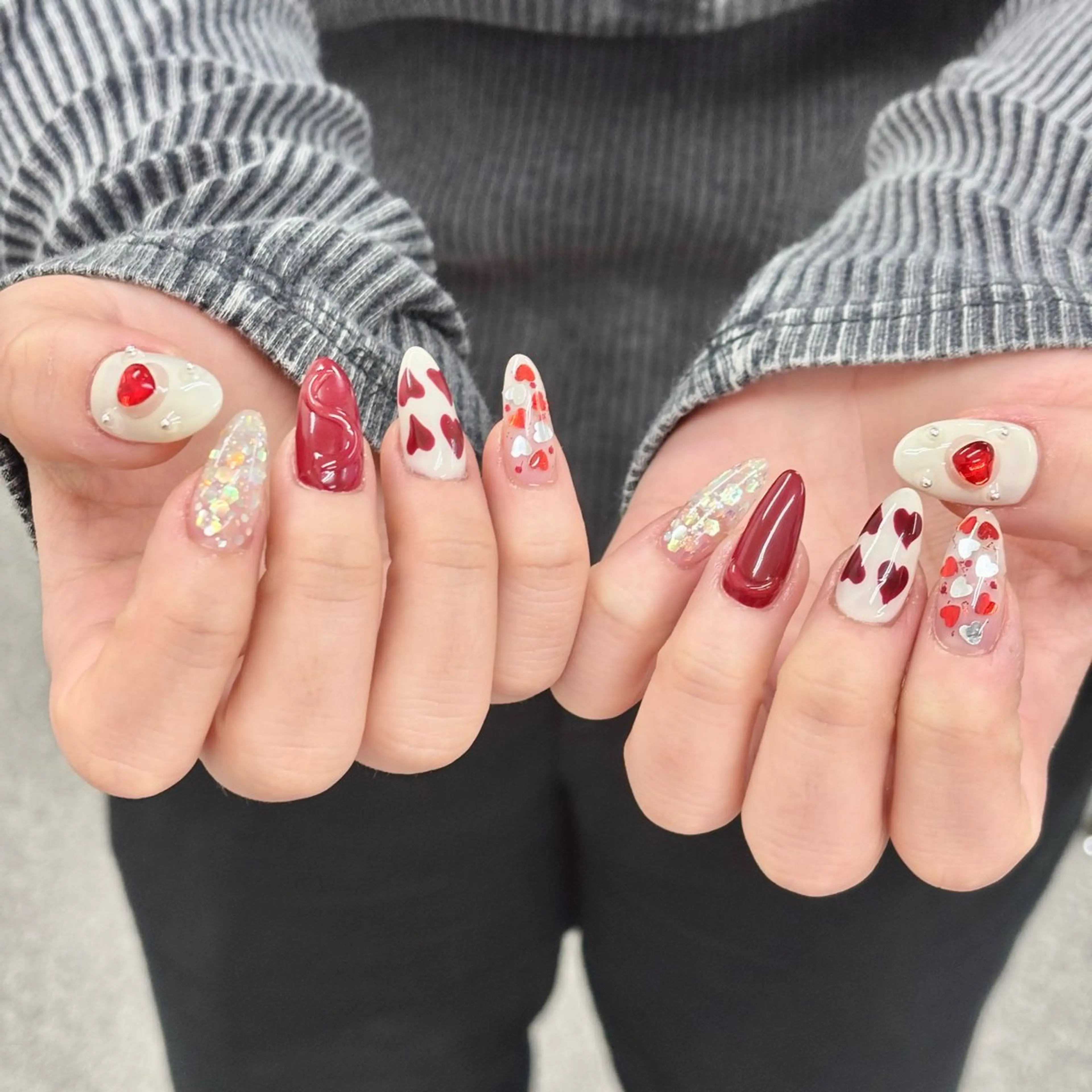 ネイル アートネイル フレンチネイル ジェルネイル ガラスフレンチ 韓国ネイル Kitty ^のネイルデザイン