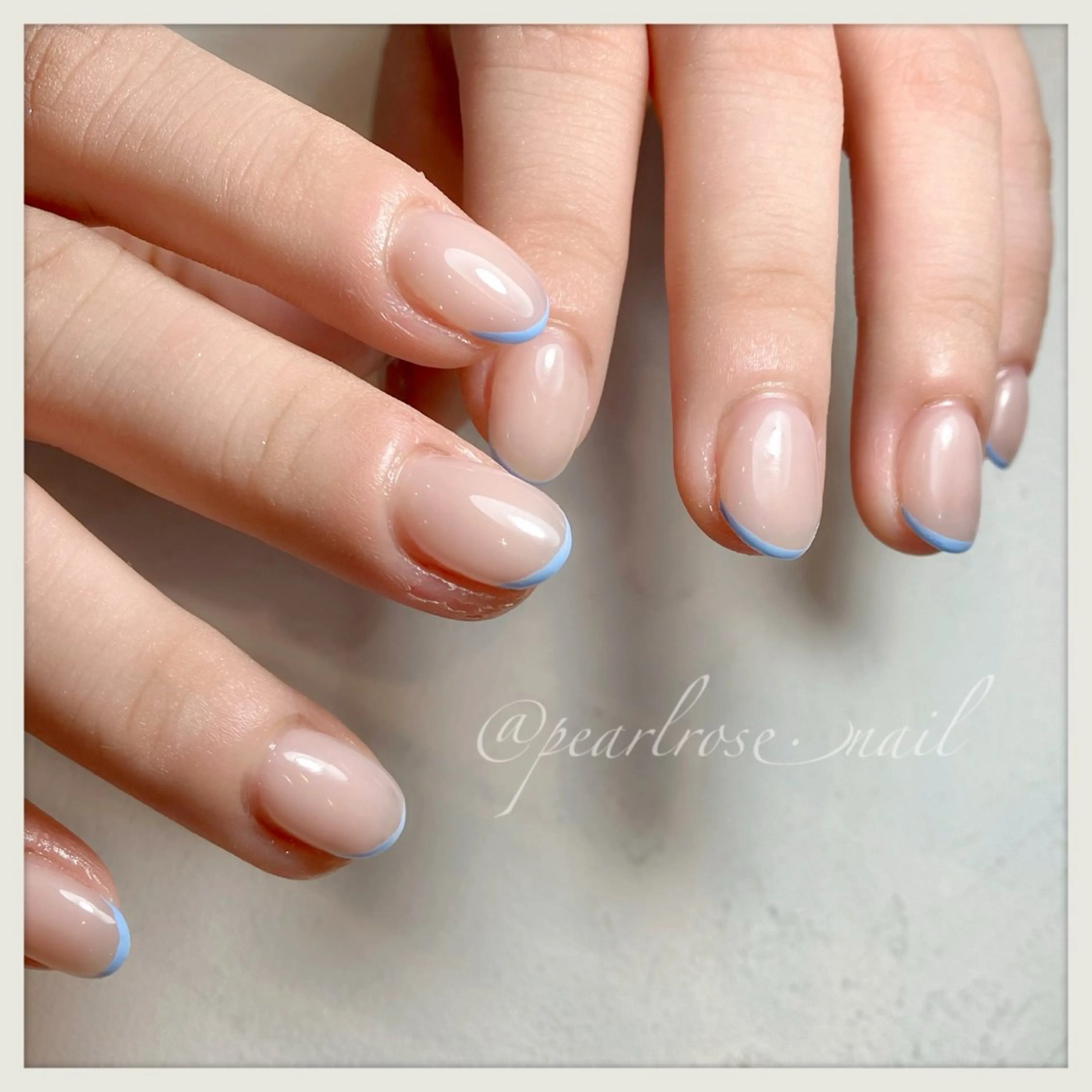 ネイル フレンチネイル ハンドネイル Beauty salon Ryu・ange所属・PEARL ROSE パールローズのネイルデザイン