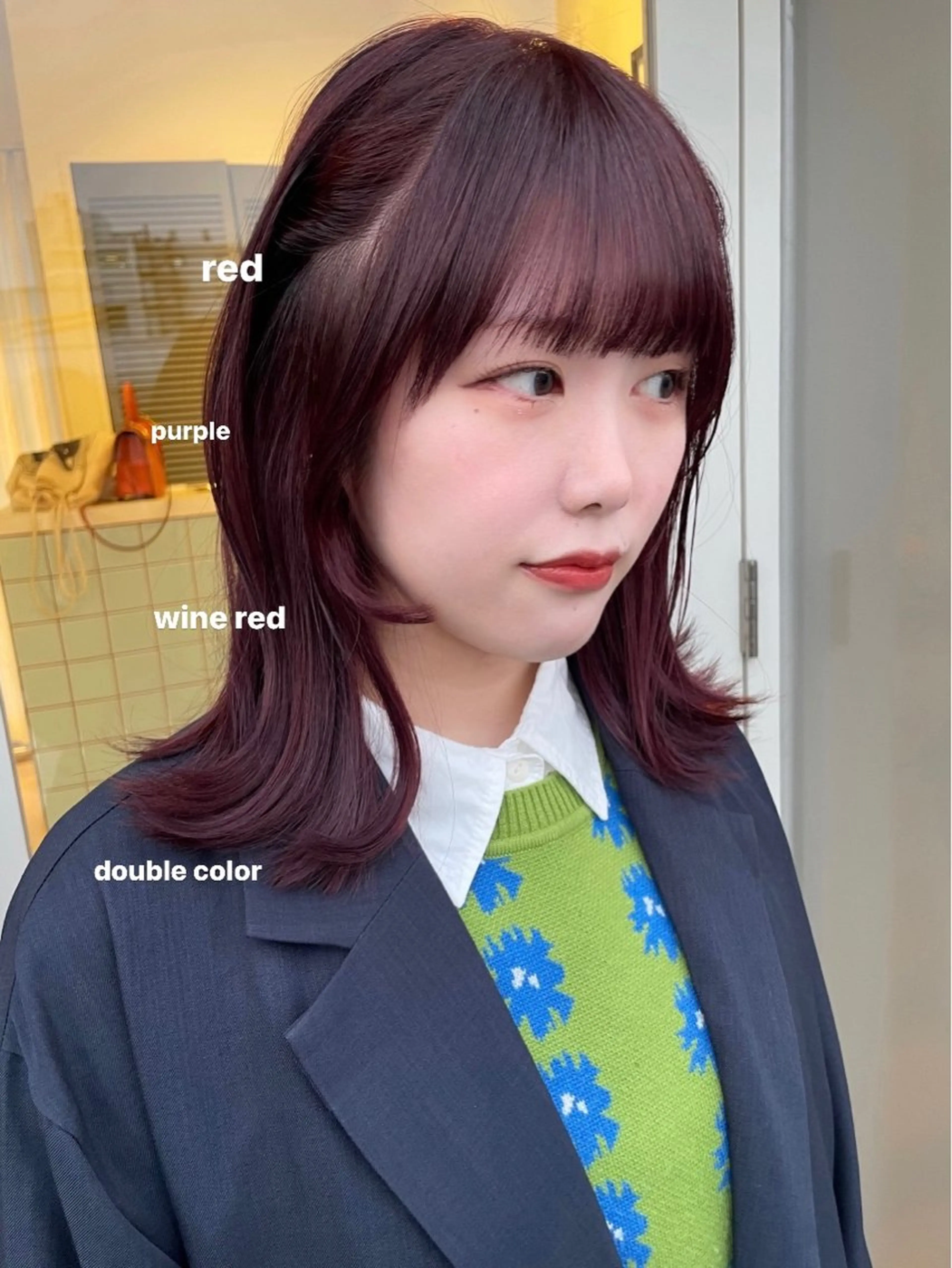 ミディアム カラー ヘアカラー トリートメント 若月 あやかのヘアスタイル