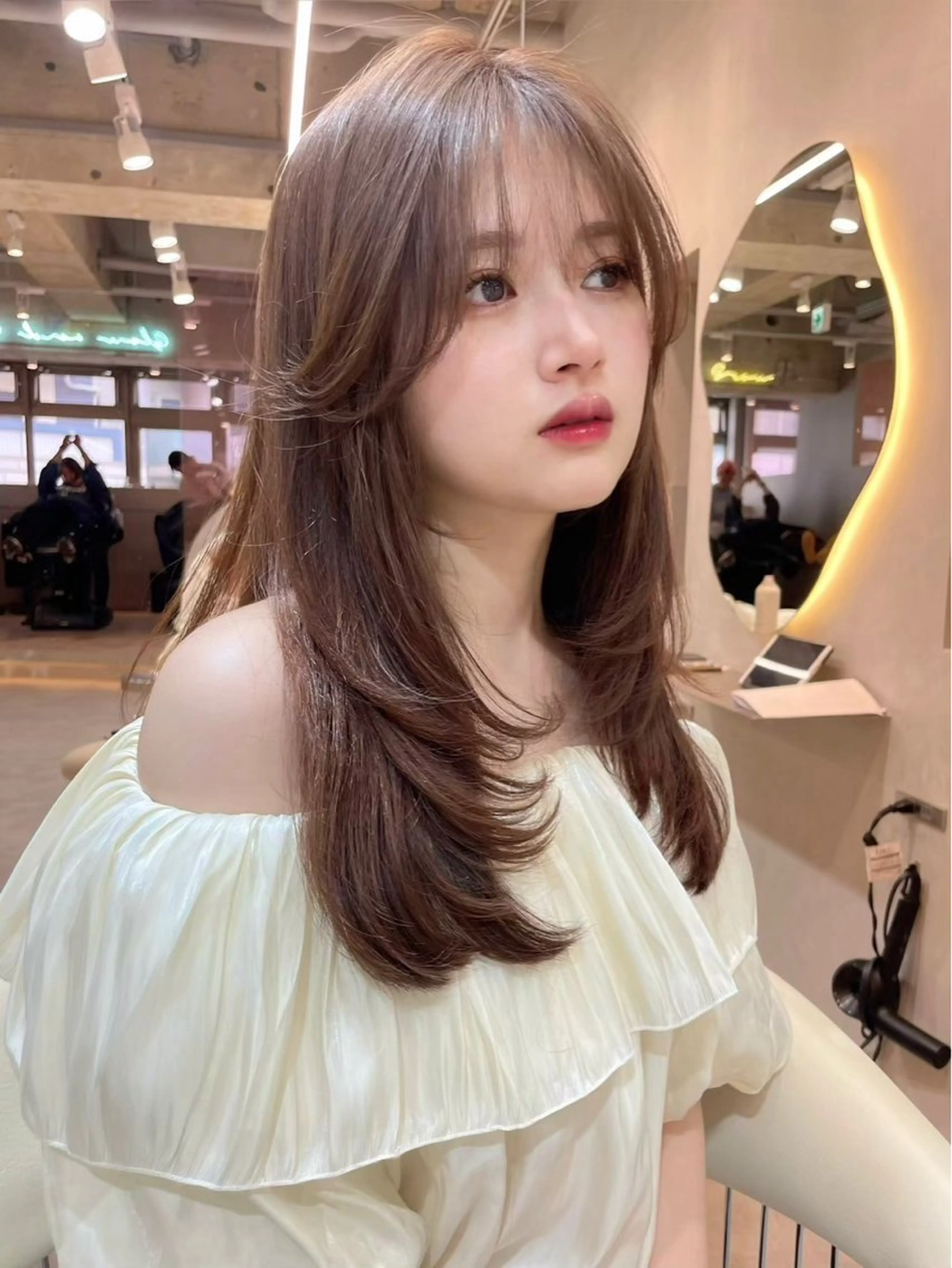 ミディアム ブリーチなしW🎀 髪質改善/はのんのヘアスタイル