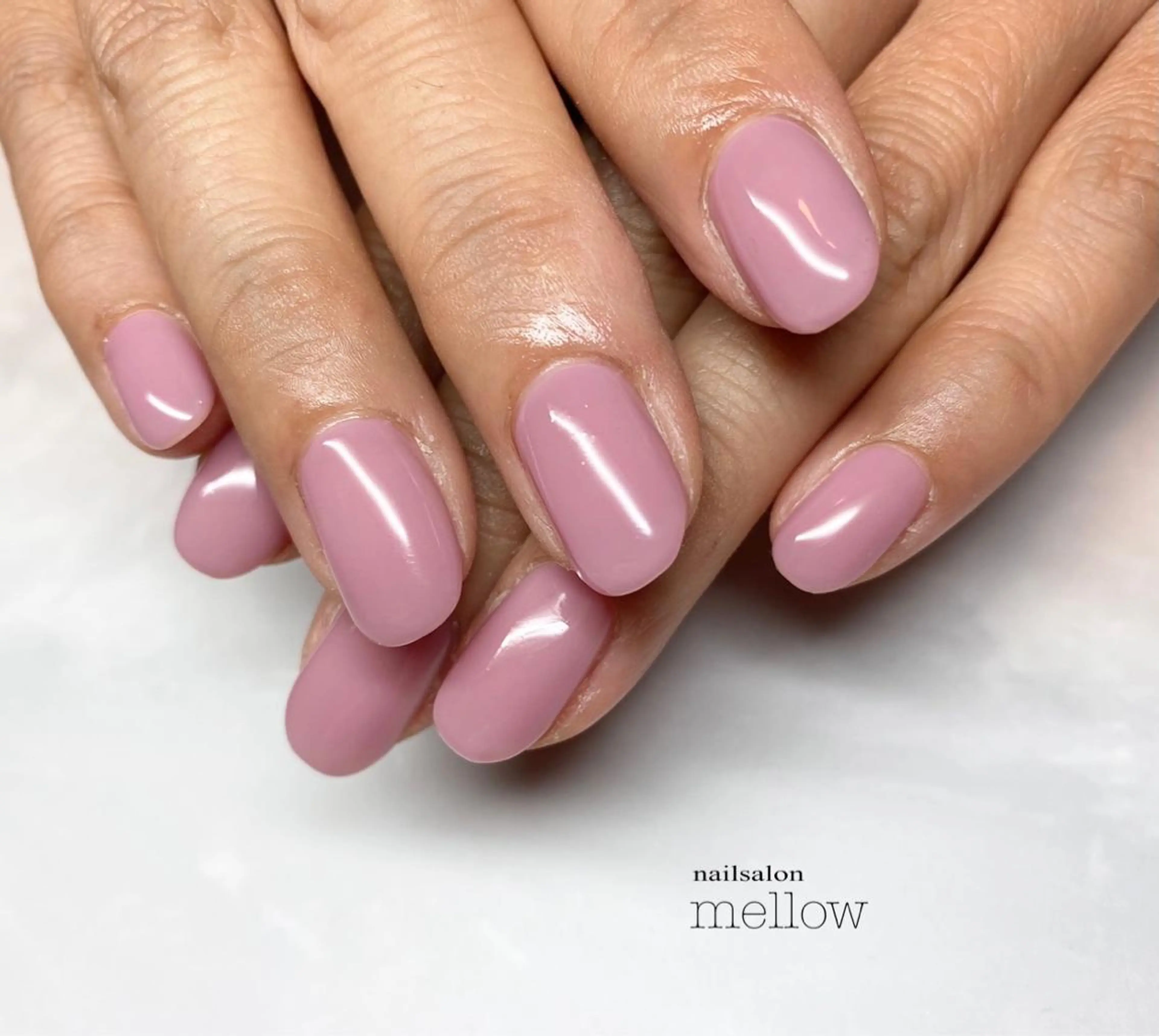 ネイル ワンカラーネイル ピンク パープル 大山 浩美のネイルデザイン