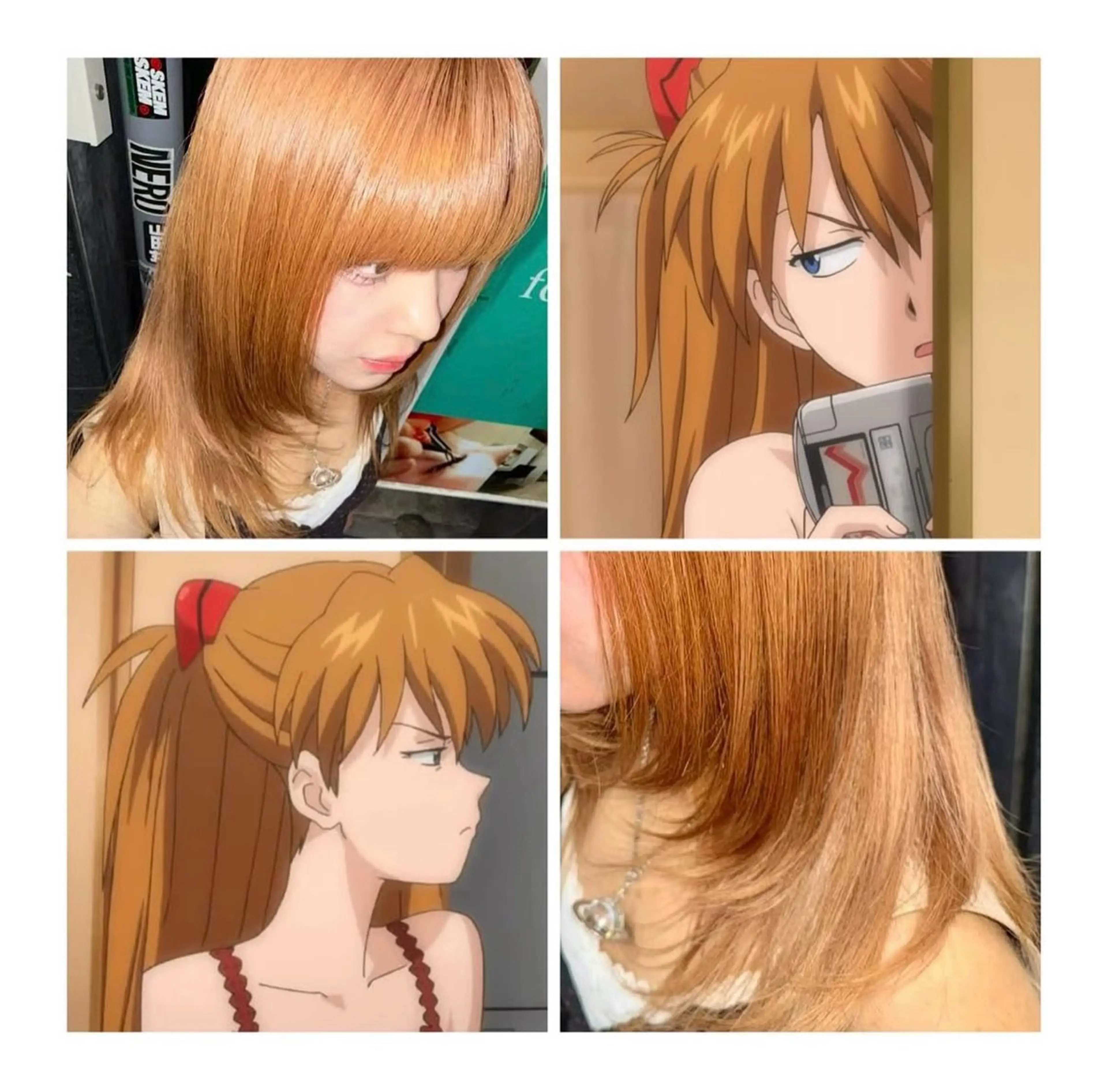 ミディアム カラー ベージュカラー オレンジ オレンジベージュ ヘアカラー GARU-ガル-所属・TSUNO🦖 派手髪/オタク美容師のヘアスタイル