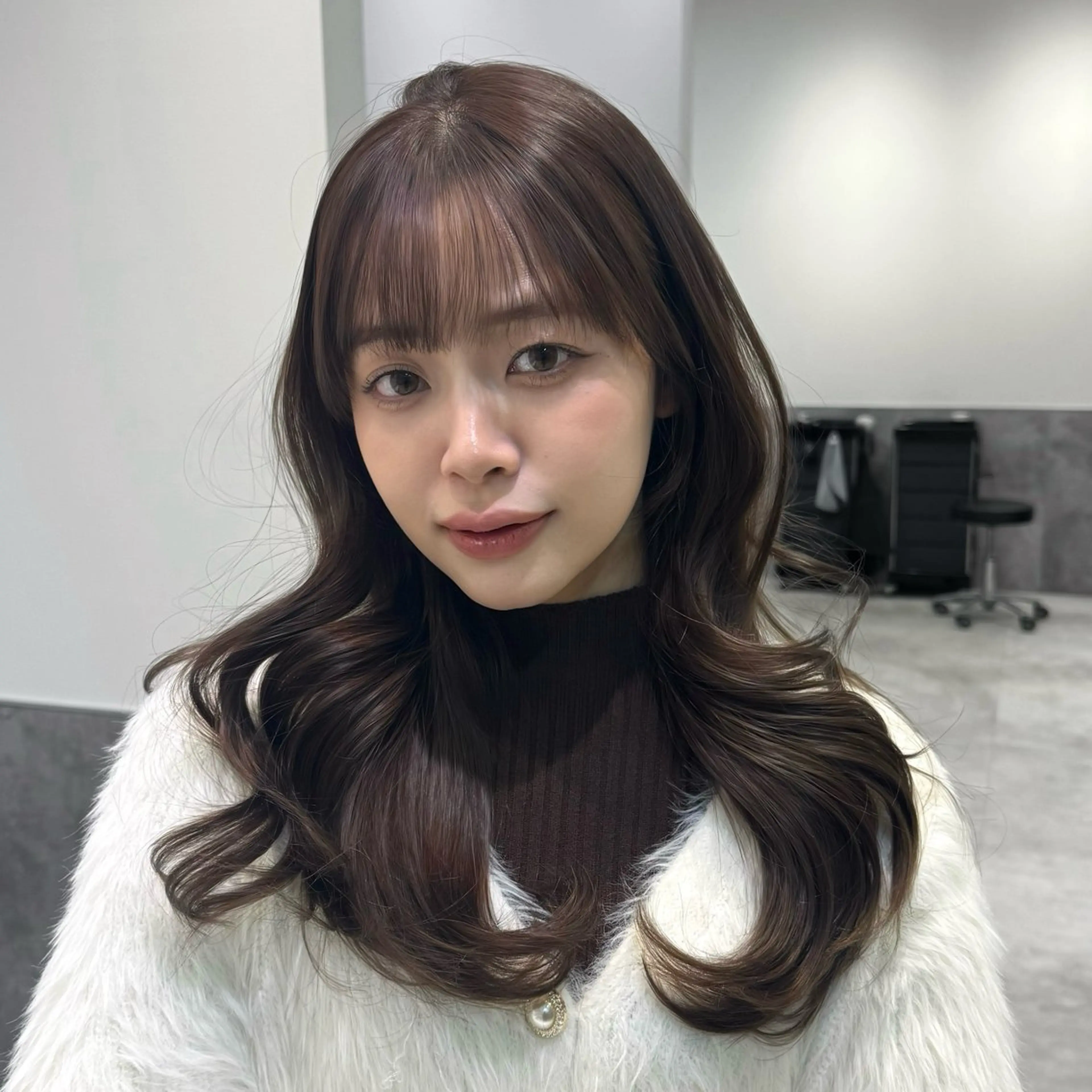 ロング カラー 顔周りカット レイヤーカット 小顔カット カット ヘアカラー トリートメント GO TODAY 原宿Verno店所属・韓国系支持率No.1 レイヤー特化/きょうのヘアスタイル