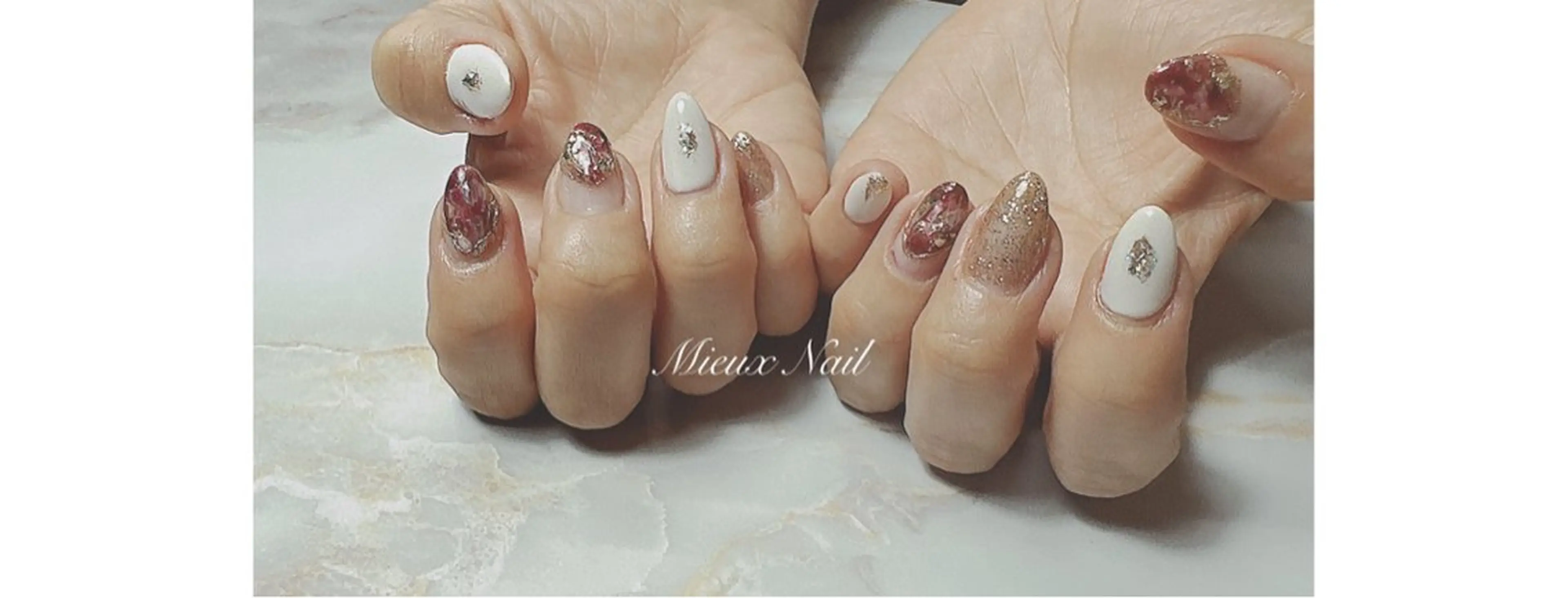 ネイル ブルー ジェルネイル パラジェル ハンドネイル 市川 麻衣子のネイルデザイン