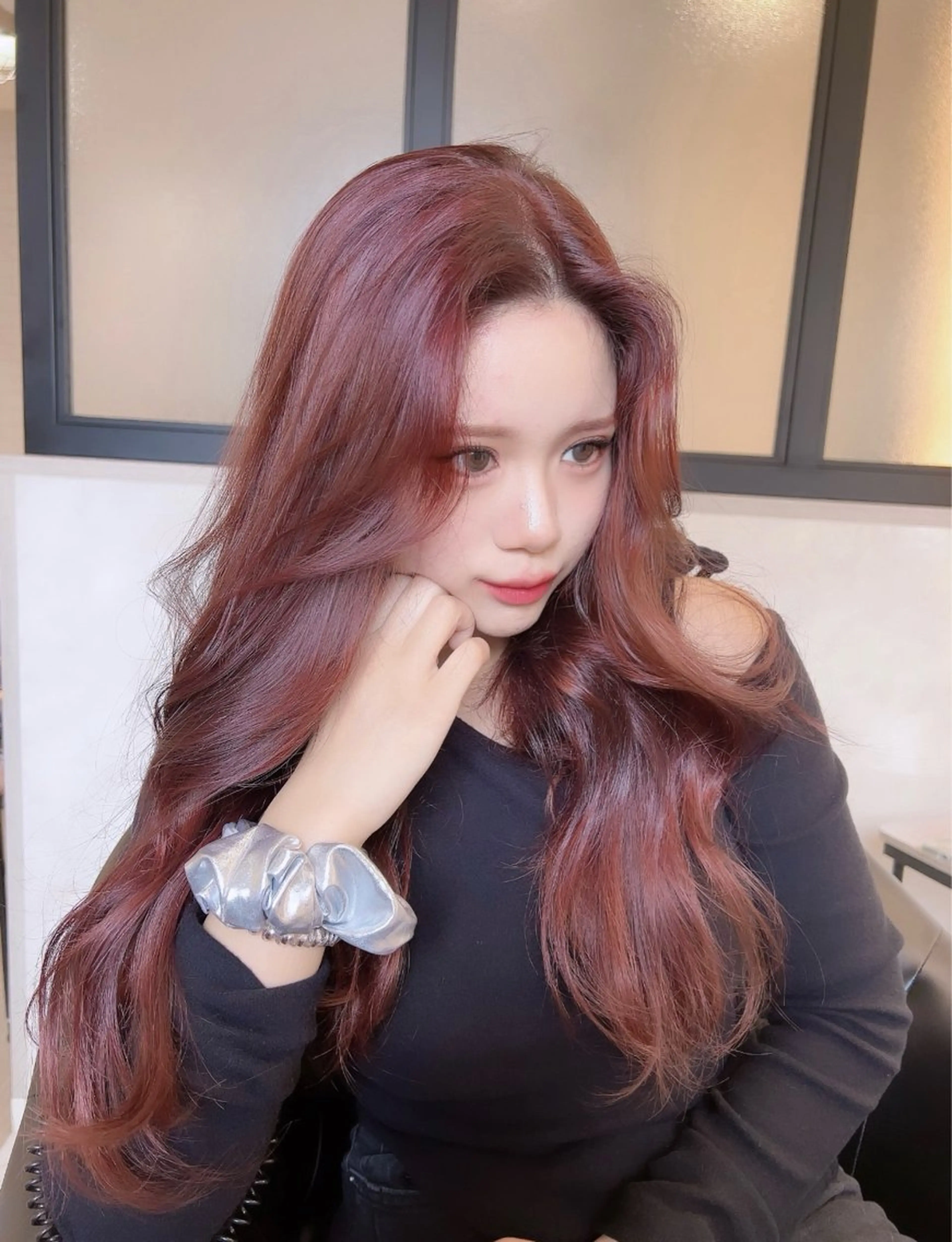 ロング カラー カット ヘアカラー トリートメント &chaLme   心斎橋所属・emi/髪質改善/ 韓国風/艶カラーのヘアスタイル