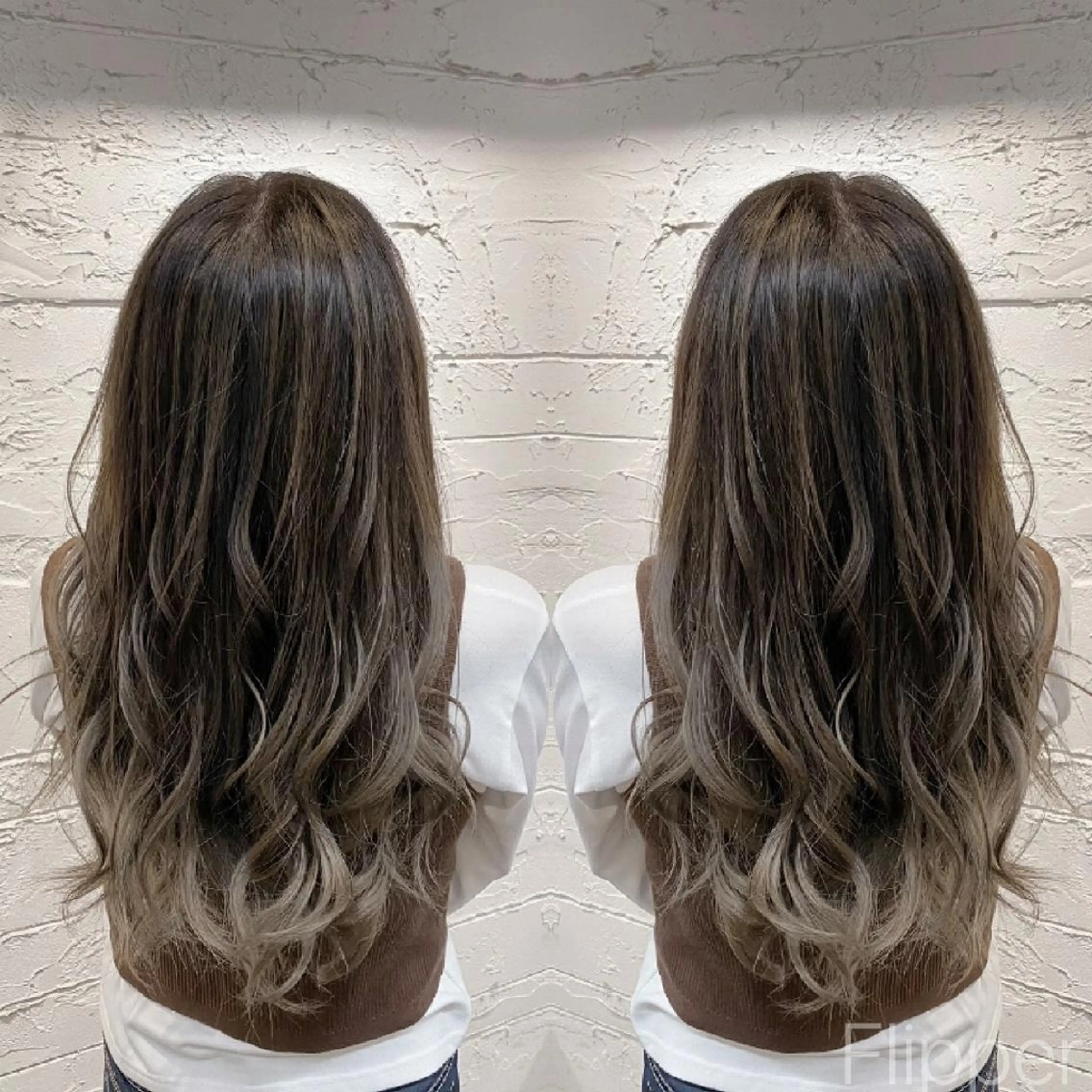 ロング カラー バレイヤージュ レイヤーカット Beyond（kitaro）所属・石井辰功也 フリーランス美容師のヘアスタイル