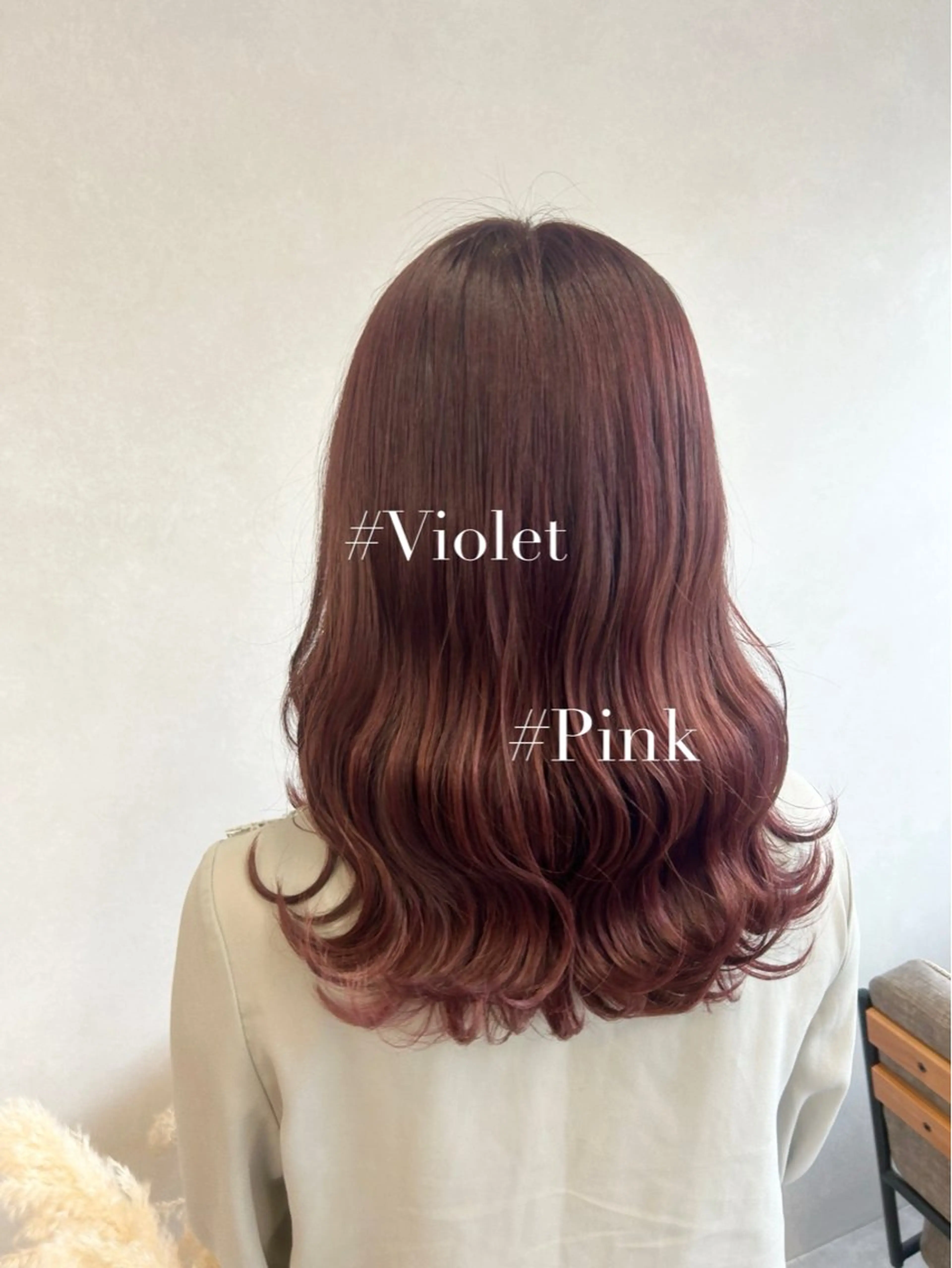セミロング カラー ピンクカラー バイオレットカラー カット ヘアカラー 暖色･似合わせカラー (廣石沙英🎀)のヘアスタイル