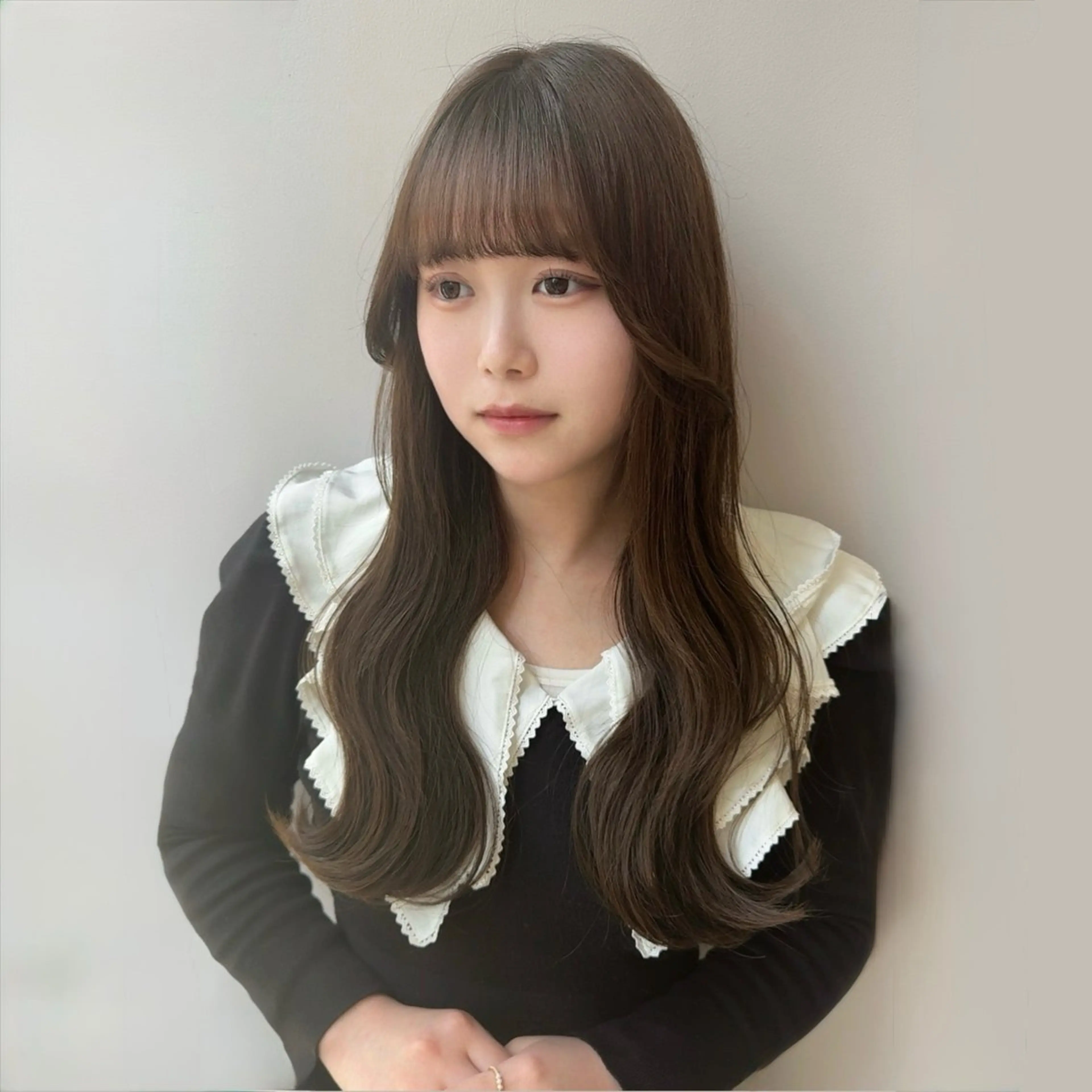 ロング カラー 透明感カラー グレージュ オリーブグレージュ オリーブグレー Beleza scelto所属・原宿/ハイトーン/ みずは🎀のヘアスタイル