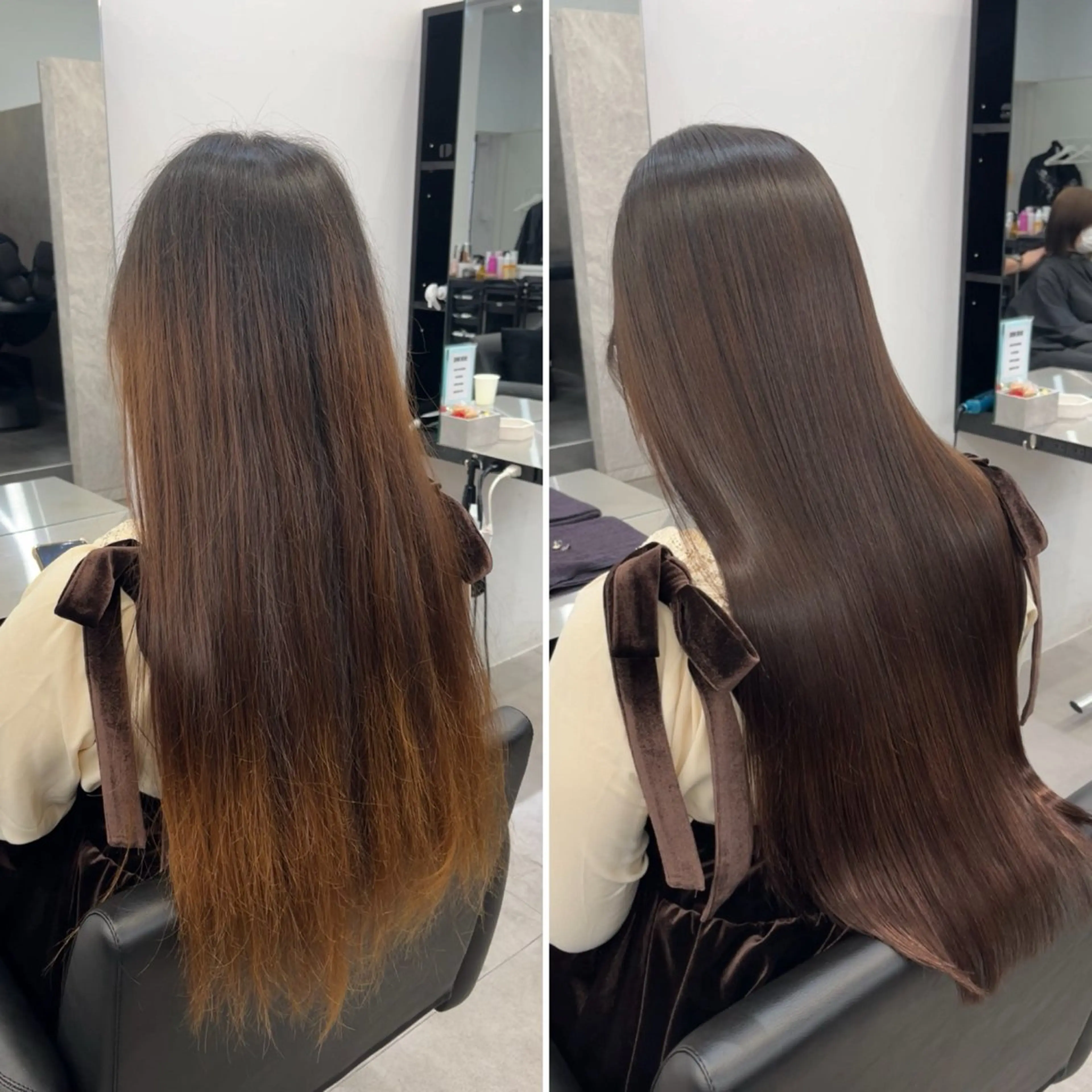 ロング カット ヘアカラー 縮毛矯正 トリートメント 髪質改善/縮毛矯正 梅田茶屋町/西尾祐作のヘアスタイル