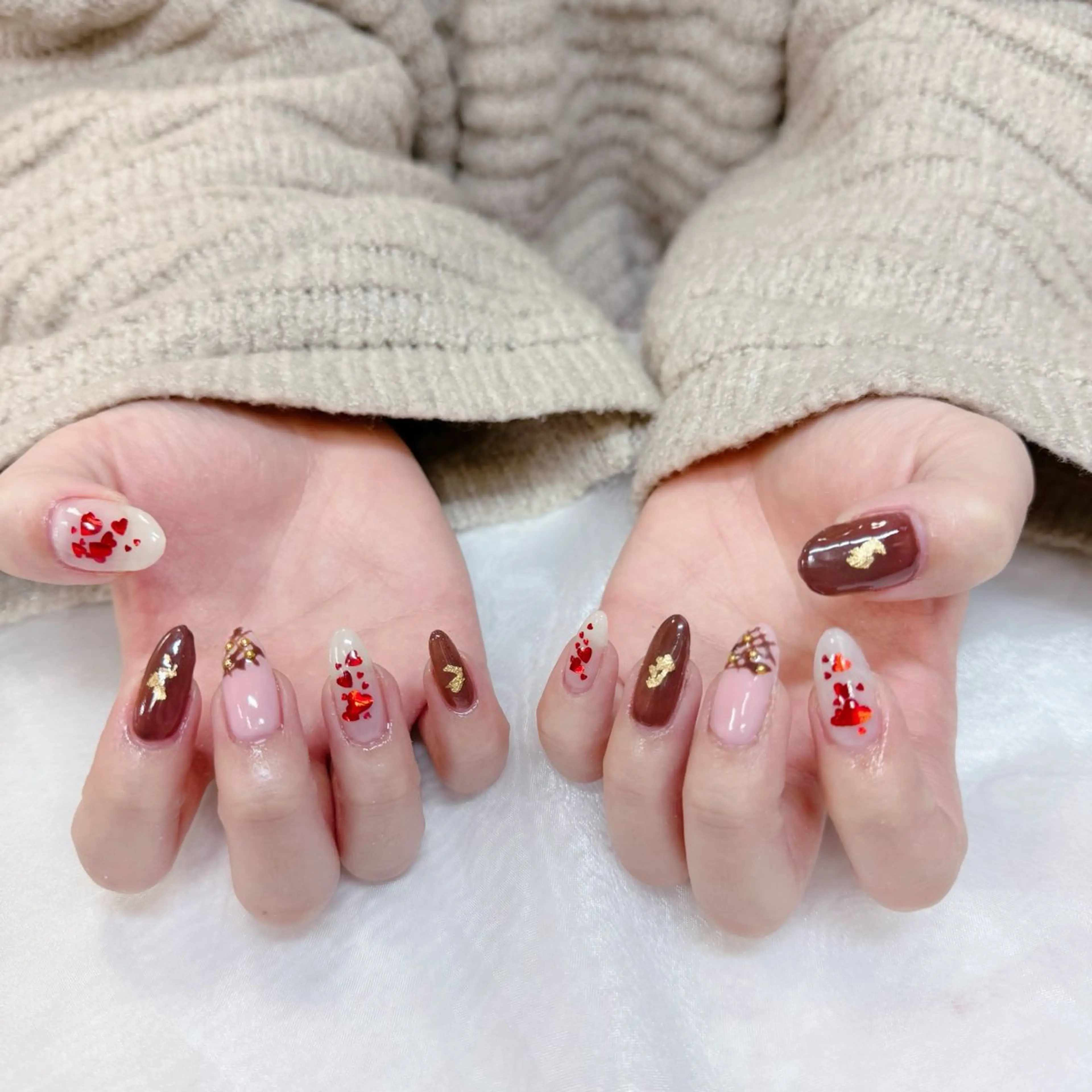 ネイル ハート バレンタイン maruyasu. yのネイルデザイン