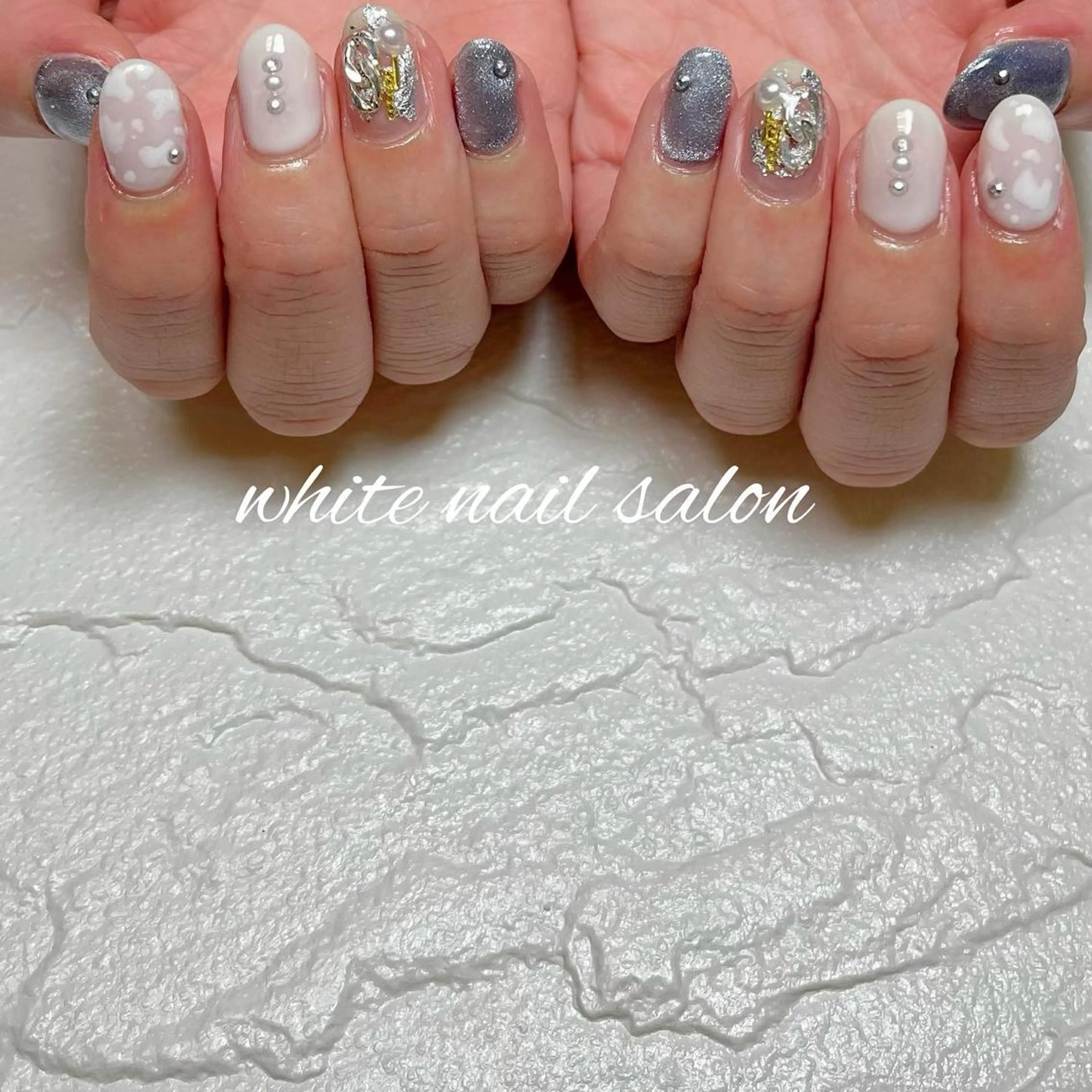 ネイル フットネイル ジェルネイル ハードジェル ラメ(グリッター) 持ち込み ハンドネイル white nail salonのネイルデザイン