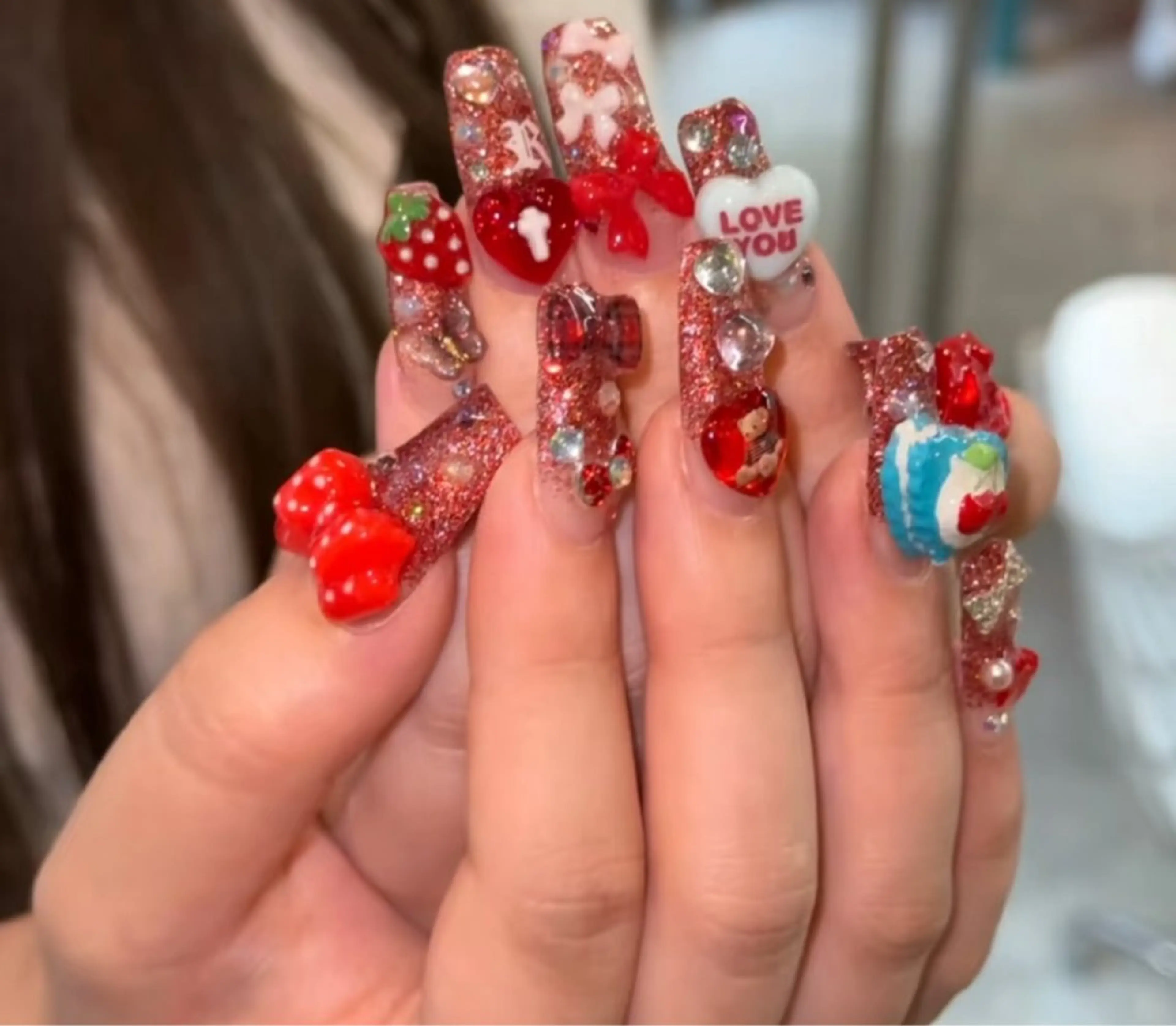 ネイル アートネイル オーロラネイル チークネイル フレンチネイル ガラスフレンチ 🎀🎀YooLi Nail Salonのネイルデザイン
