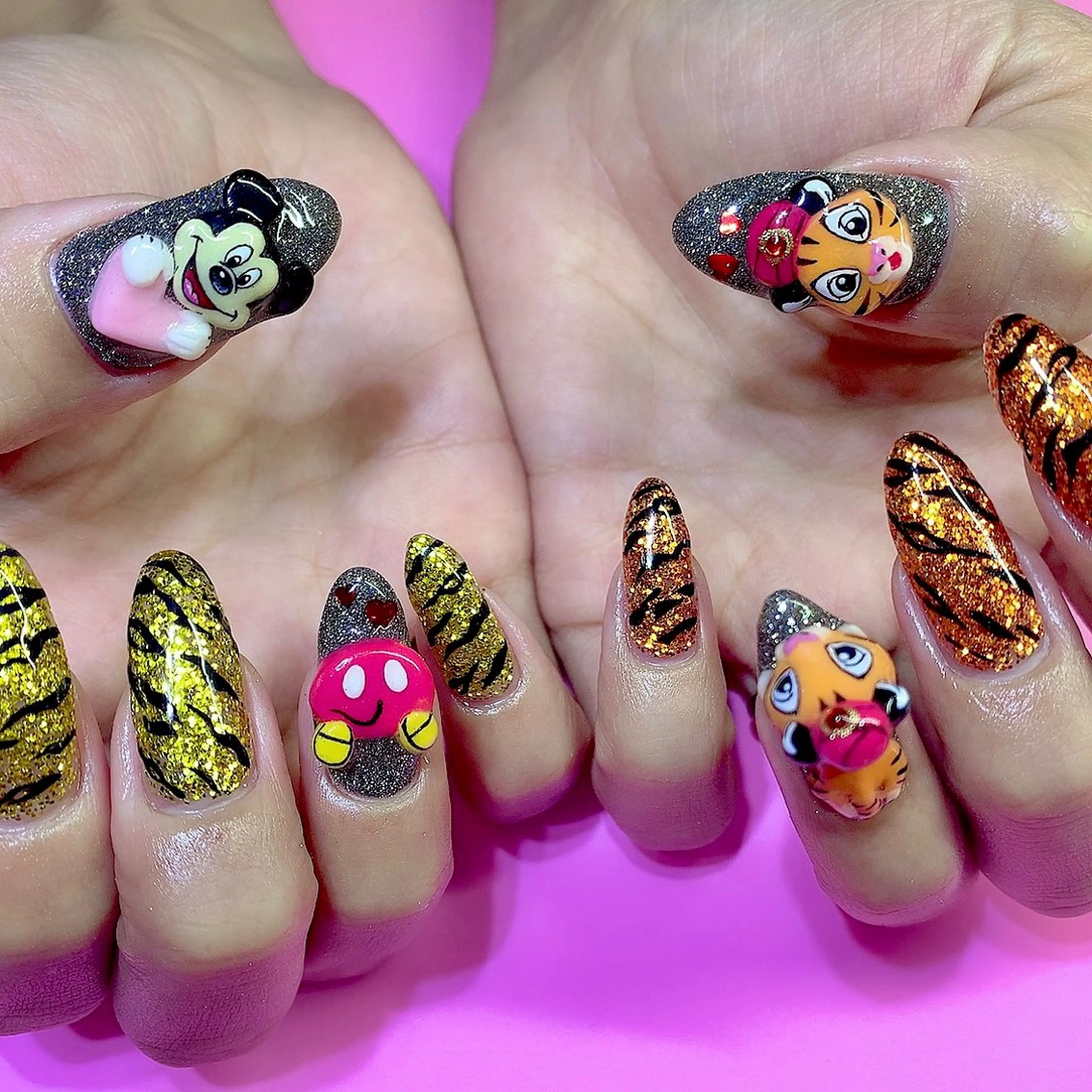 ネイル キラキラネイル 韓国ネイル ラメ(グリッター) 持ち込み ストーンネイル シェアサロンLei.g(レイジー)所属・3Dアートネイル💗 都築レナのネイルデザイン