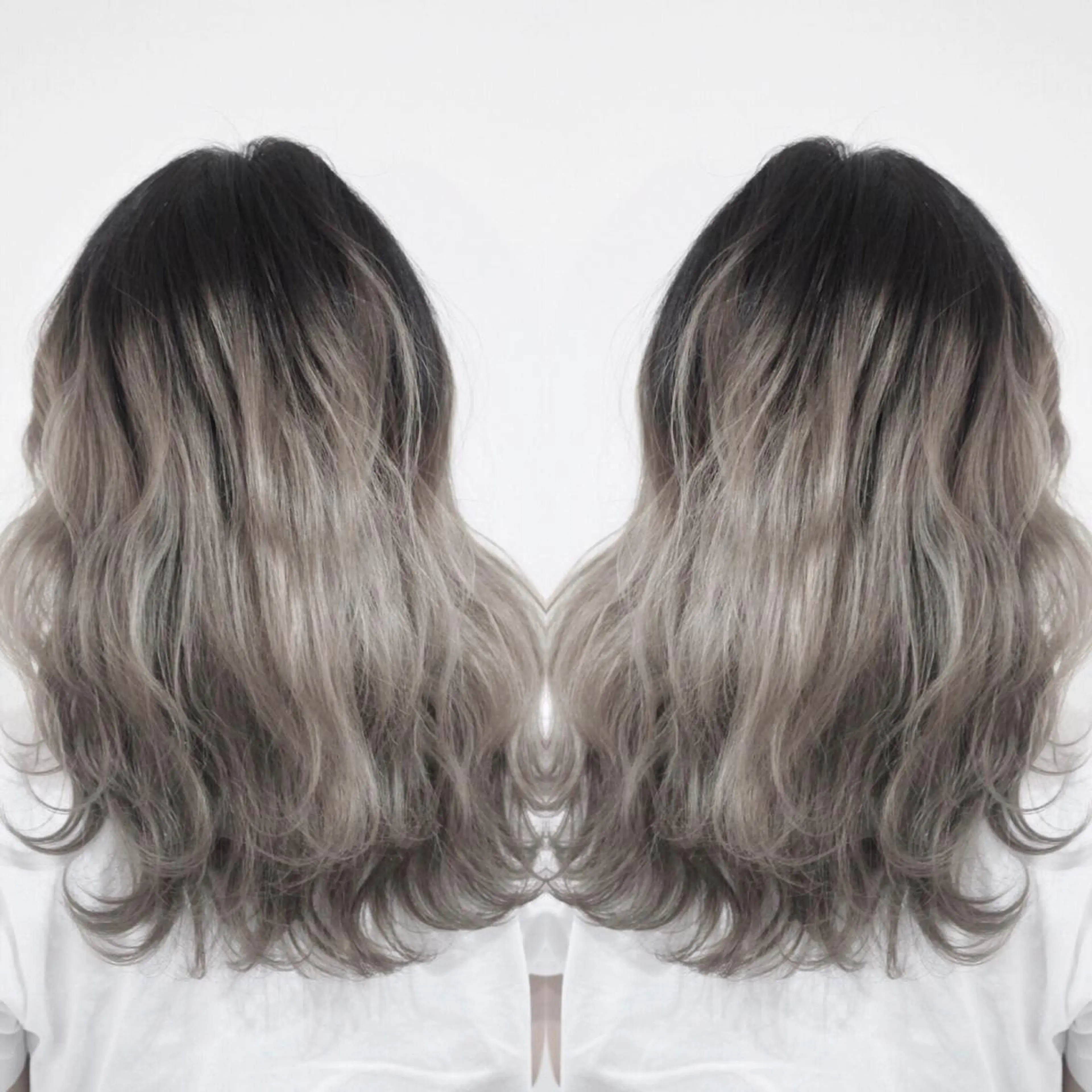 セミロング カラー M IIのヘアスタイル