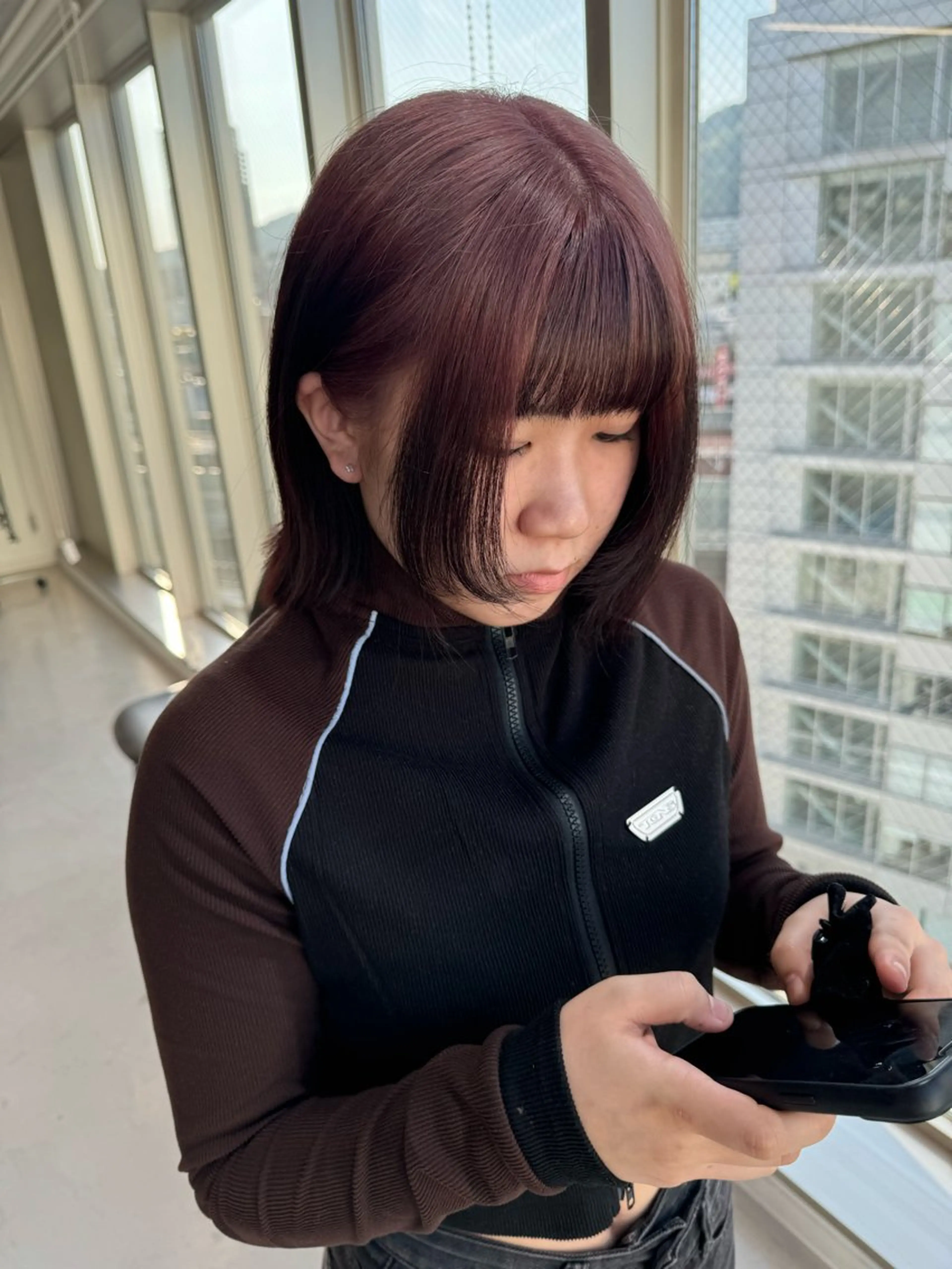 セミロング カラー カット ヘアカラー 店長　MANAMI ／ブリーチ／骨格ボブのヘアスタイル