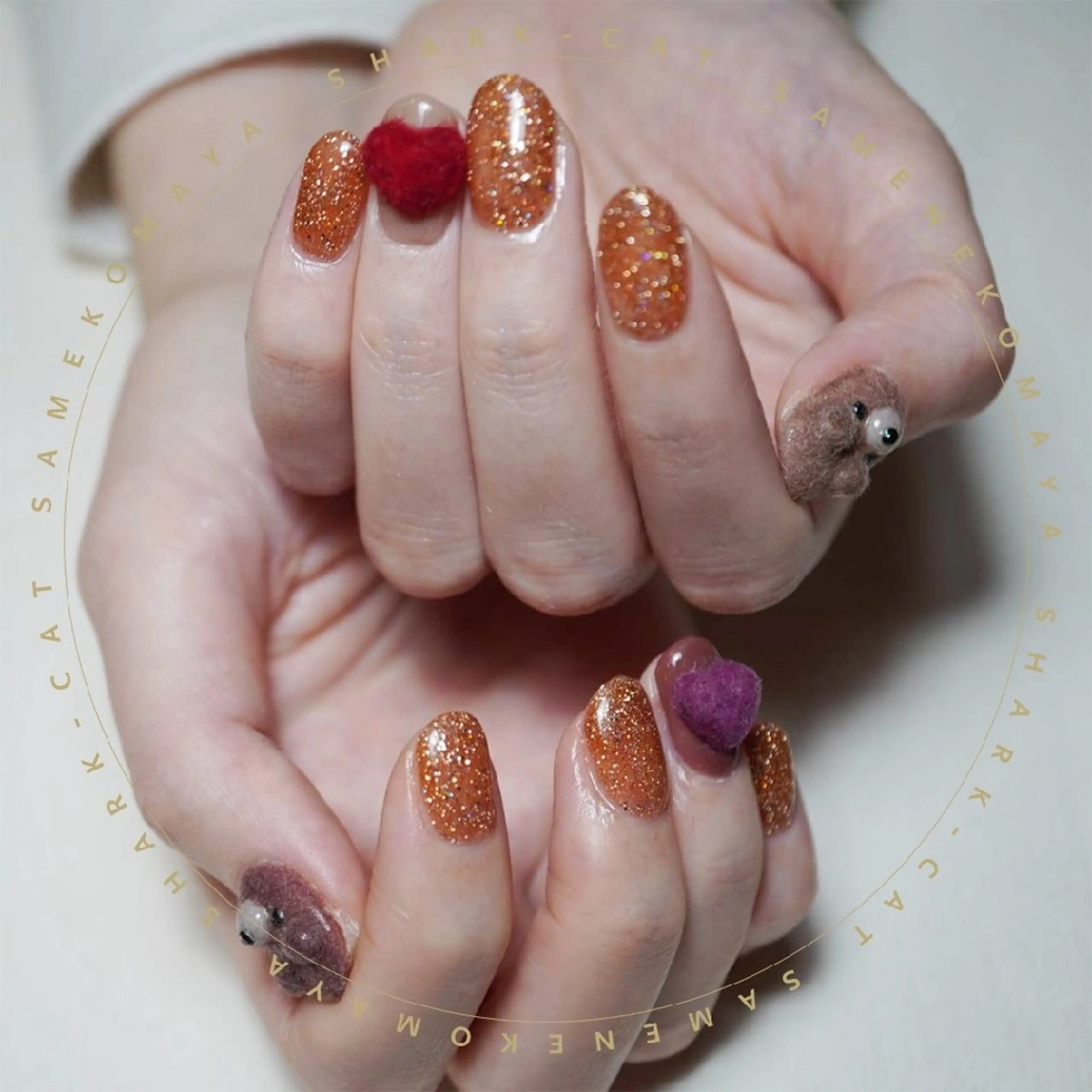 ネイル サメ猫 マーヤのネイルデザイン