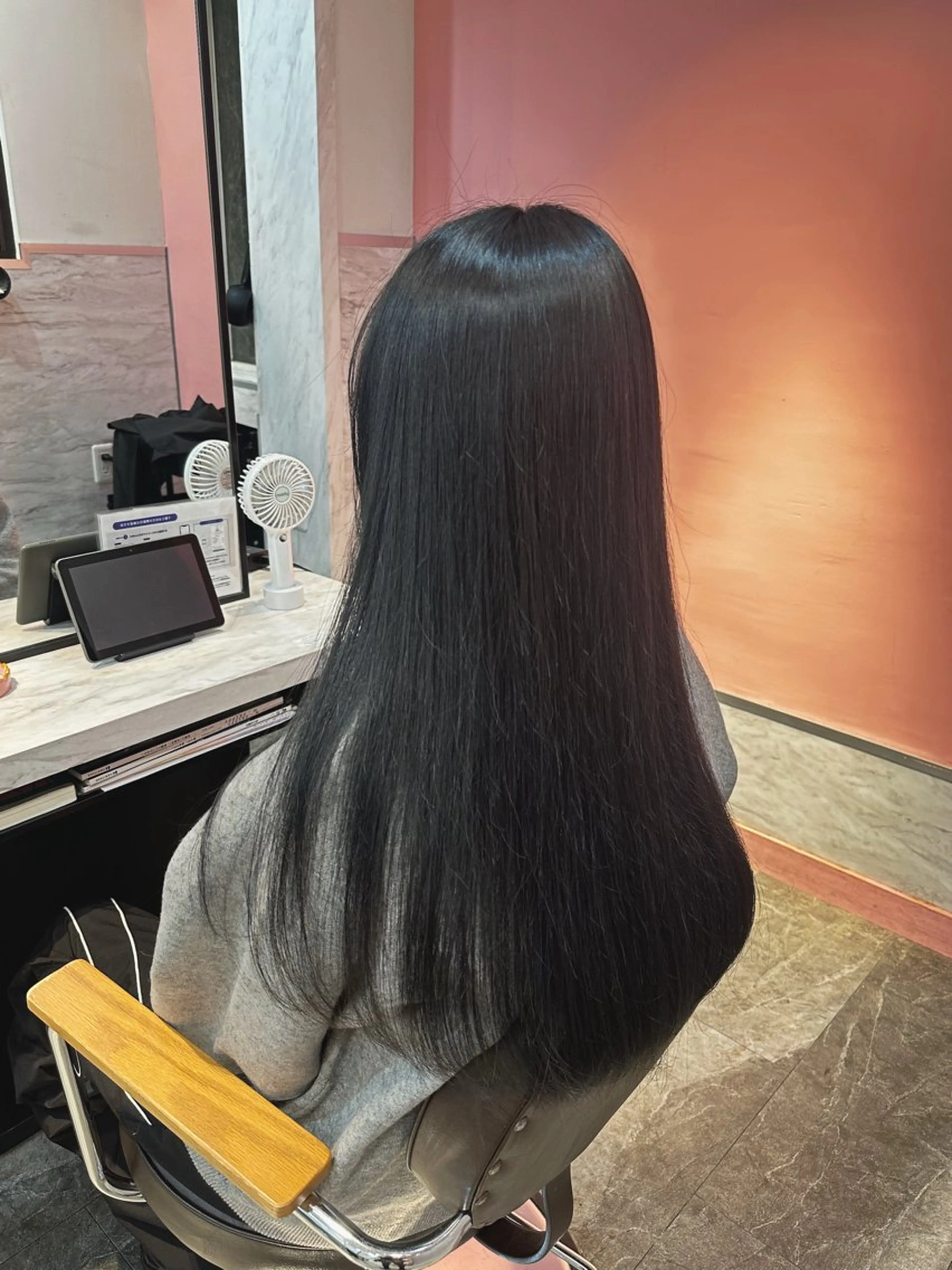 ロング カラー 黒髪 ブルーカラー ブルーブラック 透明感カラー ヘアカラー 🎀透明感カラー🎀 Kurumiのヘアスタイル