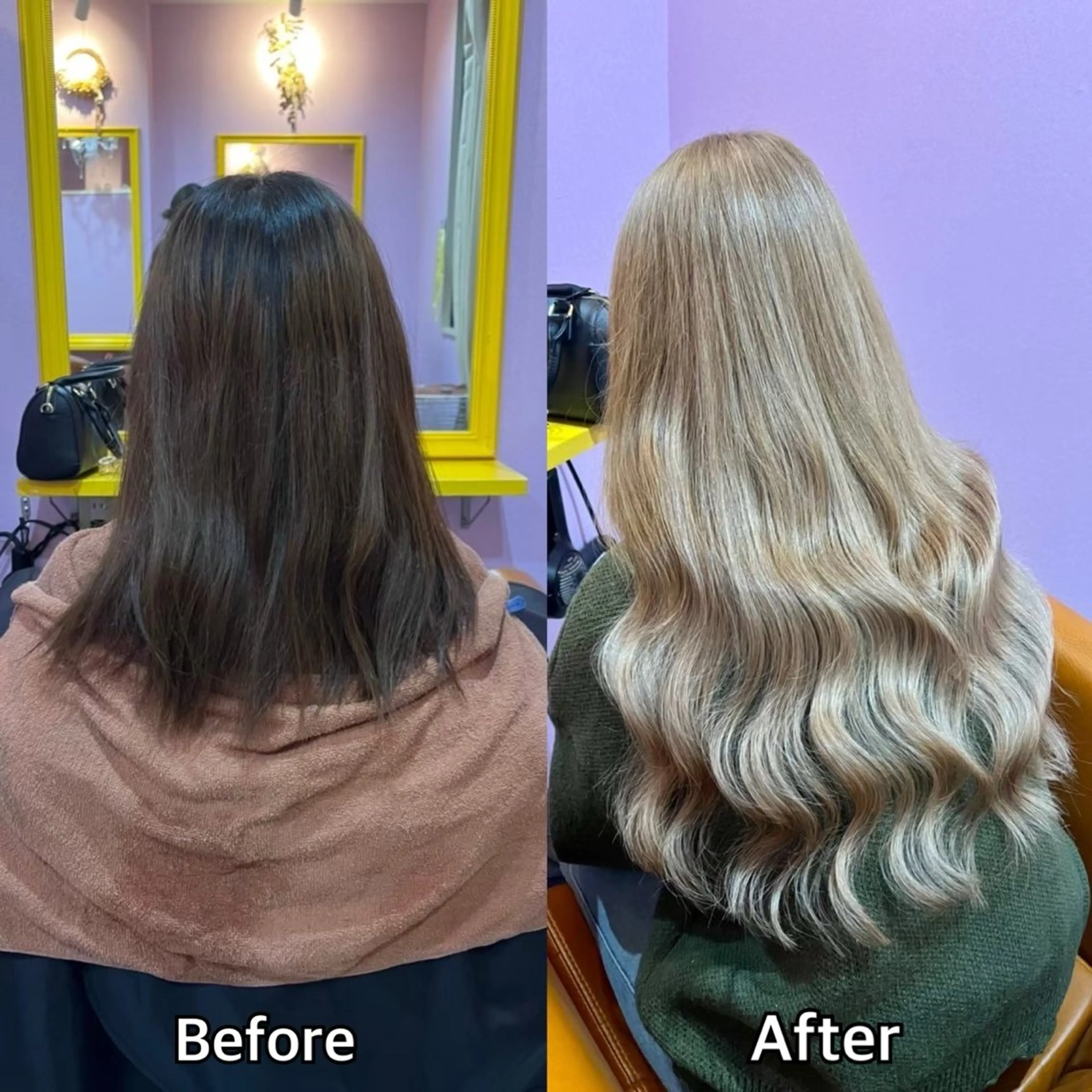 ロング シール＋ちび編み込み エクステ梅田🐨のヘアスタイル