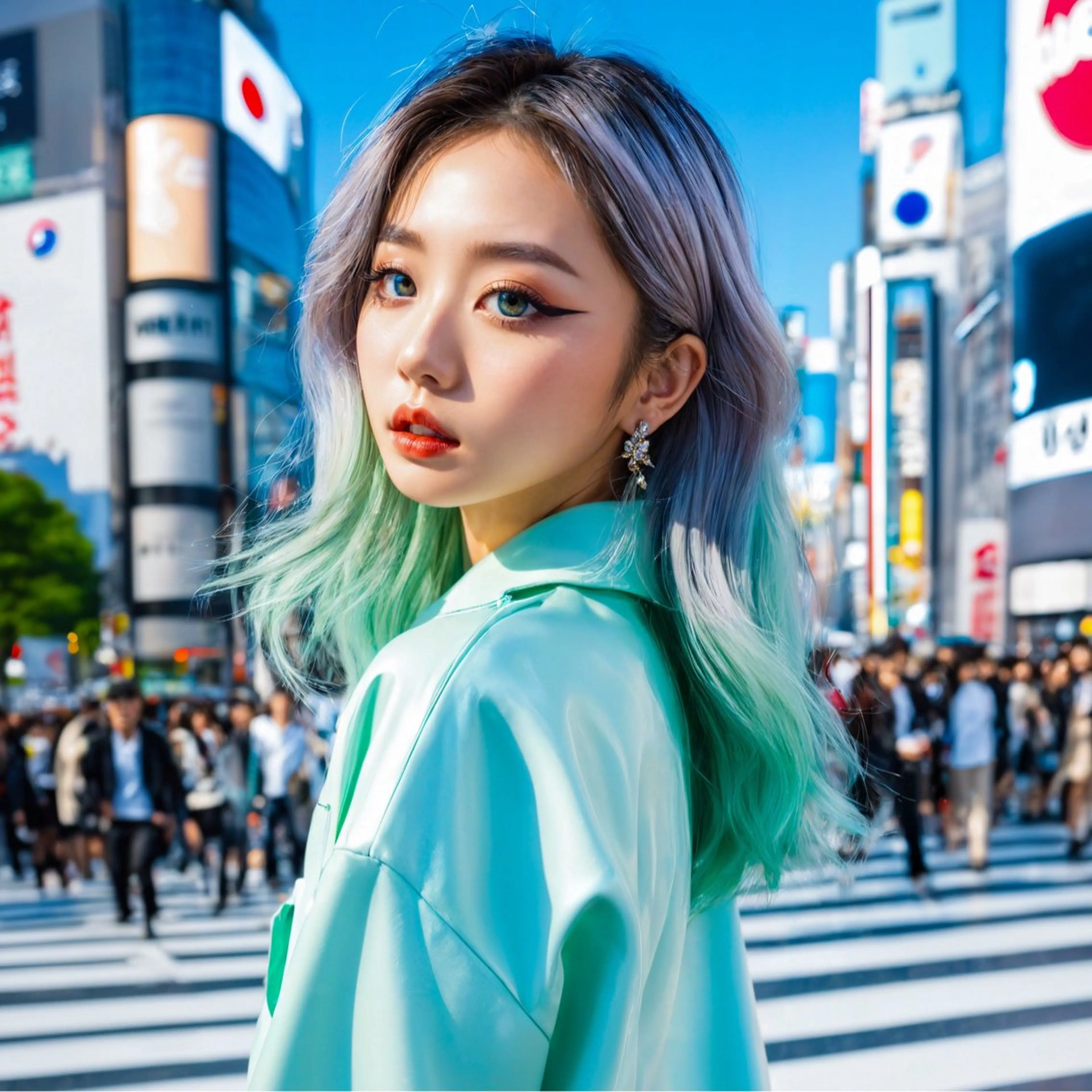 ロング カラー カット ヘアカラー トリートメント Tatsu/newi 大分 ハイトーンのヘアスタイル